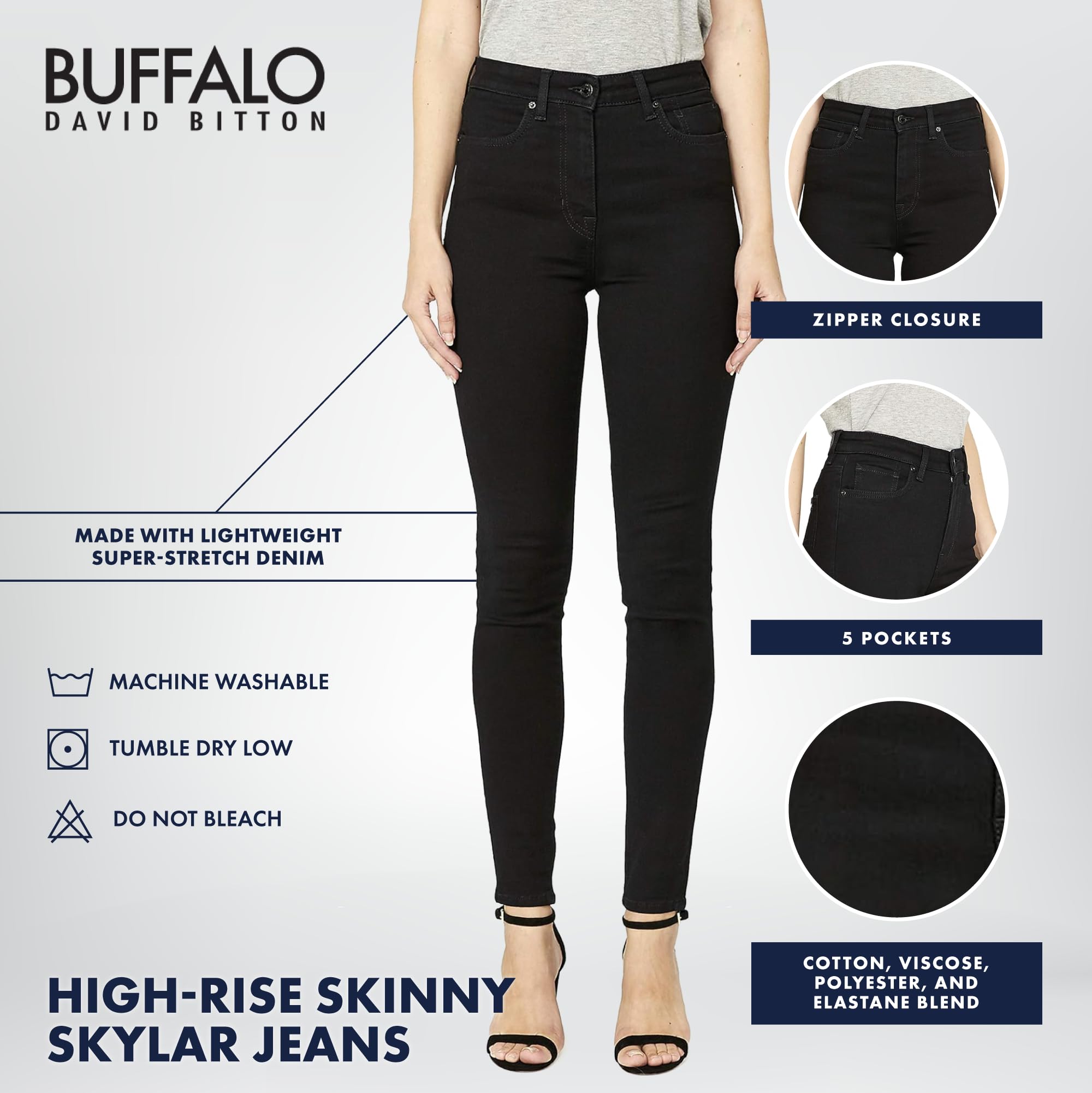 Buffalo Skylar High Rise Skinny Jean Skylar High Rise Skinny Jean, Nero, 35