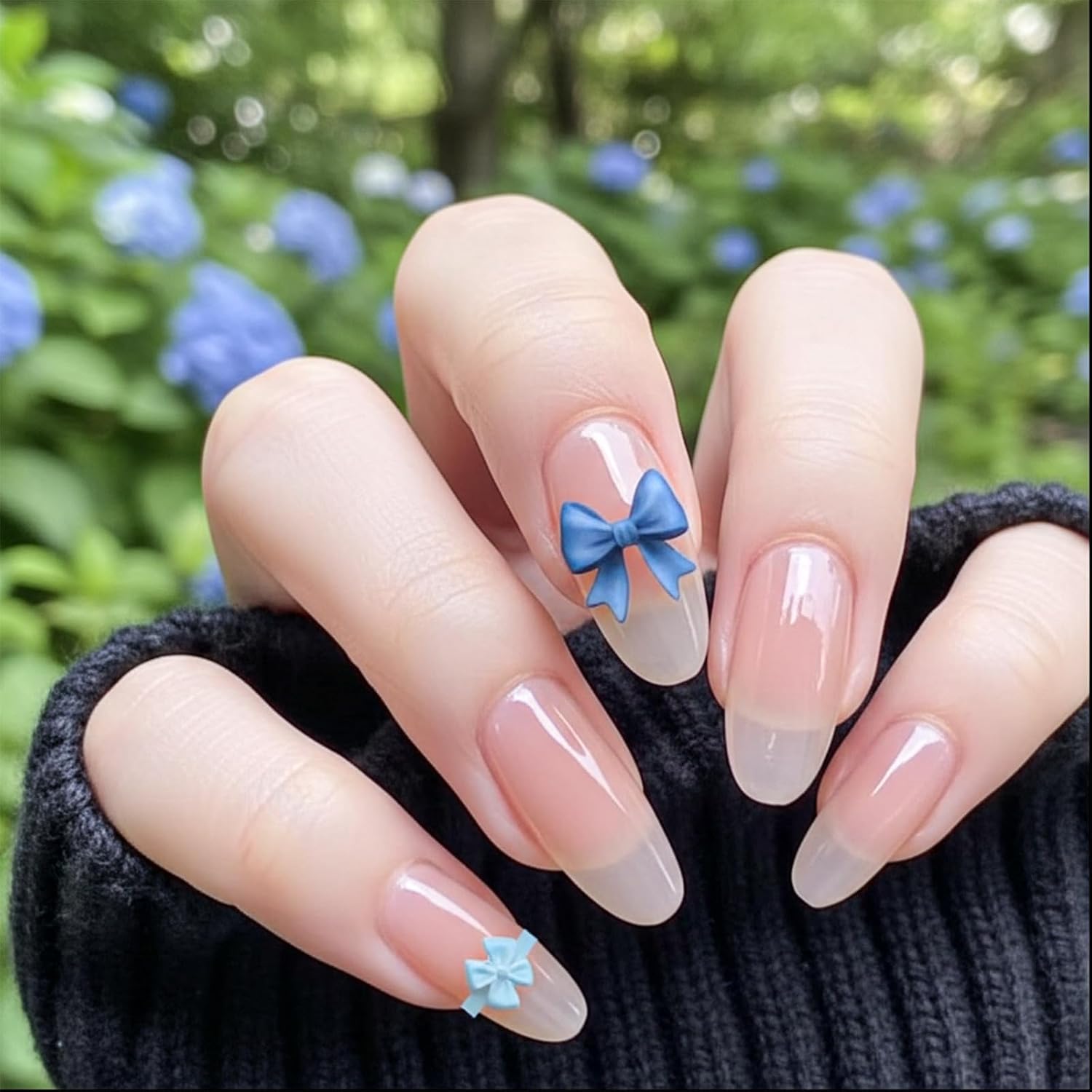 3D Bow Nail Mold, Nail Art Molds 3D Silicone for Gel Bow Design for Women, Craft Project Fingertip Art (Transparent)