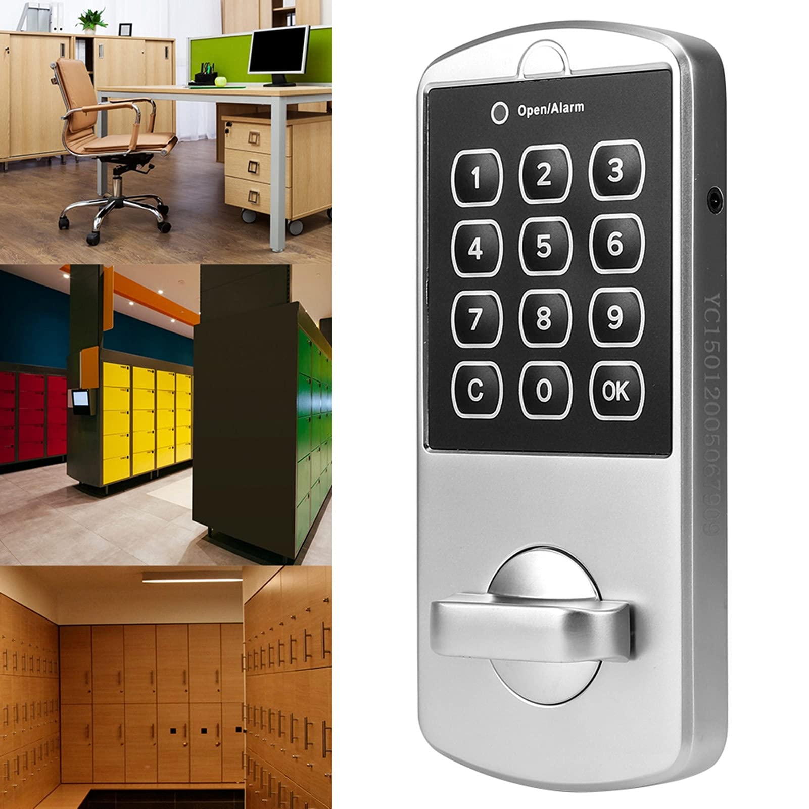 Cerradura Electrónica con Contraseña sin Llave para Puerta de Gabinete, Cerradura de Seguridad Fuerte, Fácil Acceso para el Hogar y la Oficina, Aleación de Zinc de 1 a 15 Dígitos (Estilo