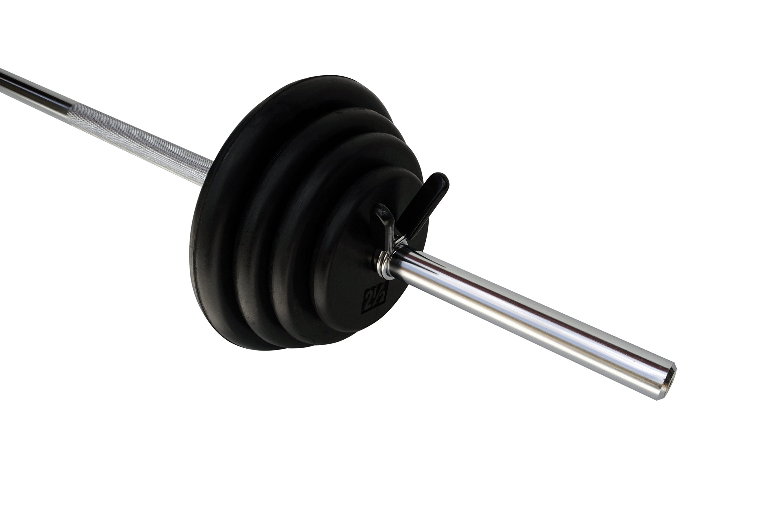 Ader Standard 1'' Black Rubber Barbell 50lb Pump Set