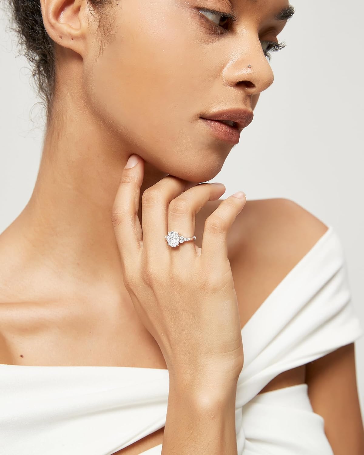 TIGRADE 3CT Engagement Ring Oval Cut Cubic Zirconia Marquise Round CZ Eternity Wedding Band for Women Size 3-12 - Image 5