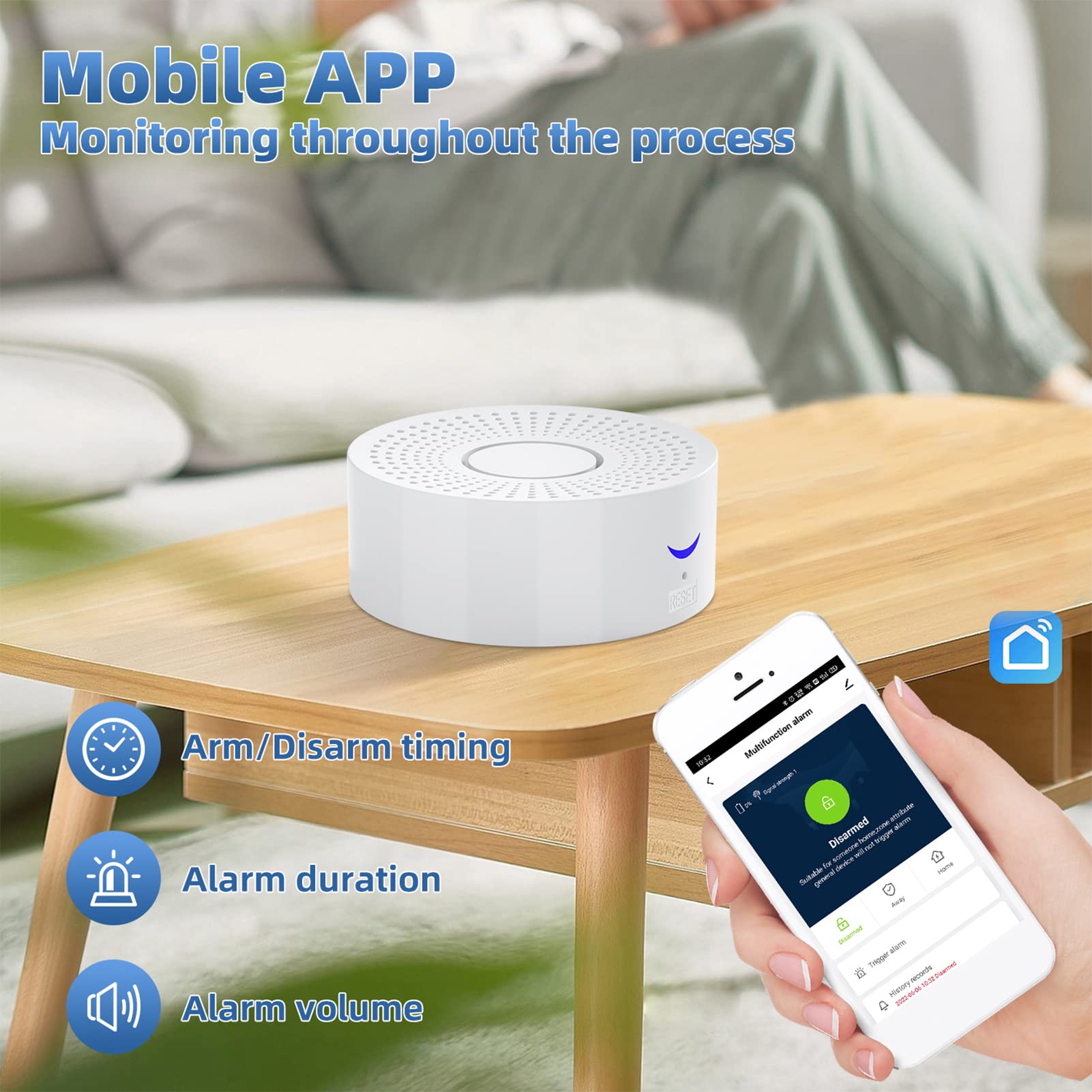 Kit de sistema de alarma de seguridad inteligente WiFi Alarmas multifunción Alarma de sensor de ventana de puerta Sistema de seguridad magnético para el hogar Alerta de apertura de puerta Inalámbrico