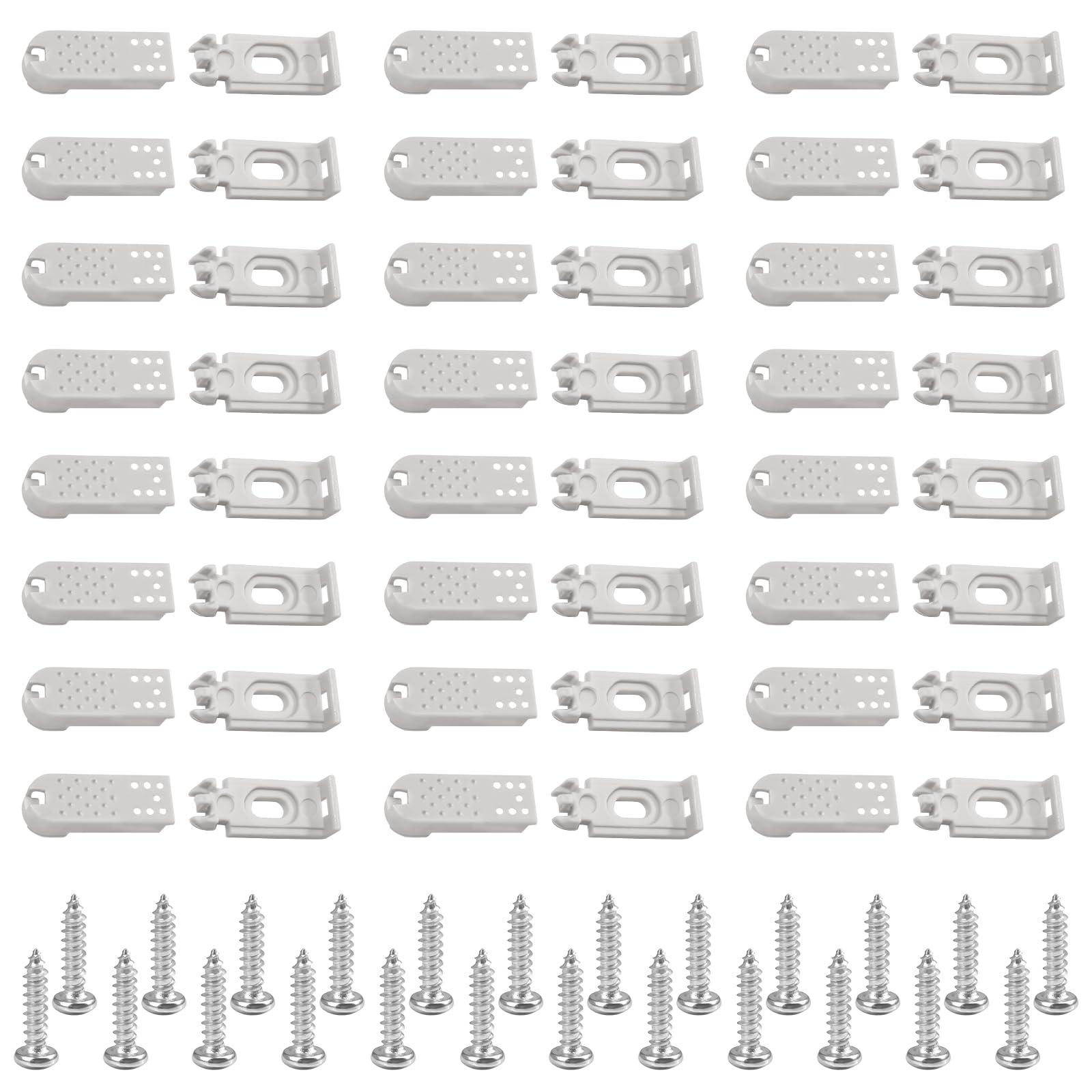 24Kit 48 Stück Plissee Ersatzteile Set, Plissee Spannschuhe für das alte Cosiflor-System 2001, Klemmträger Zubehör für Verspannte Plissees
