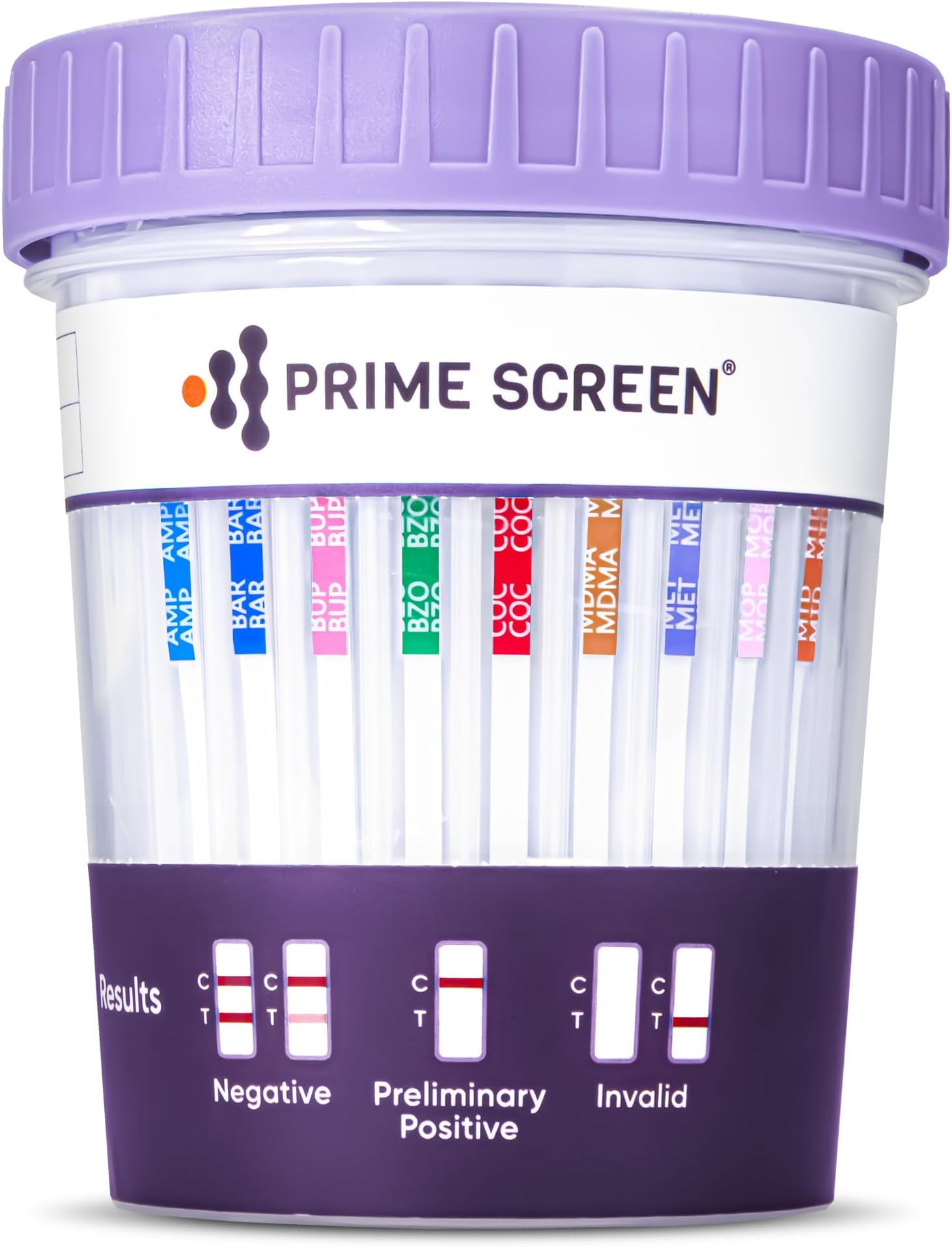 Prime Screen-12 Panel Multi Drug Urine Test Compact Cup (THC 50, AMP,BAR,BUP,BZO,COC,mAMP/MET,MDMA,MOP/OPI,MTD,OXY,PCP) C-Cup-[1 Pack]