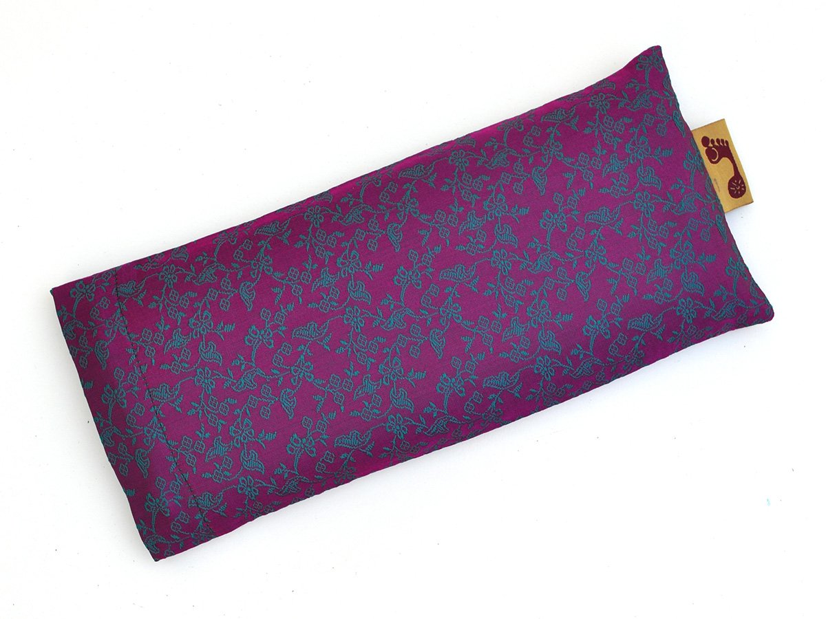 Barefoot Yoga Silk Eye Pillows - Indian Sari Designs with Flax Seed & Lavender