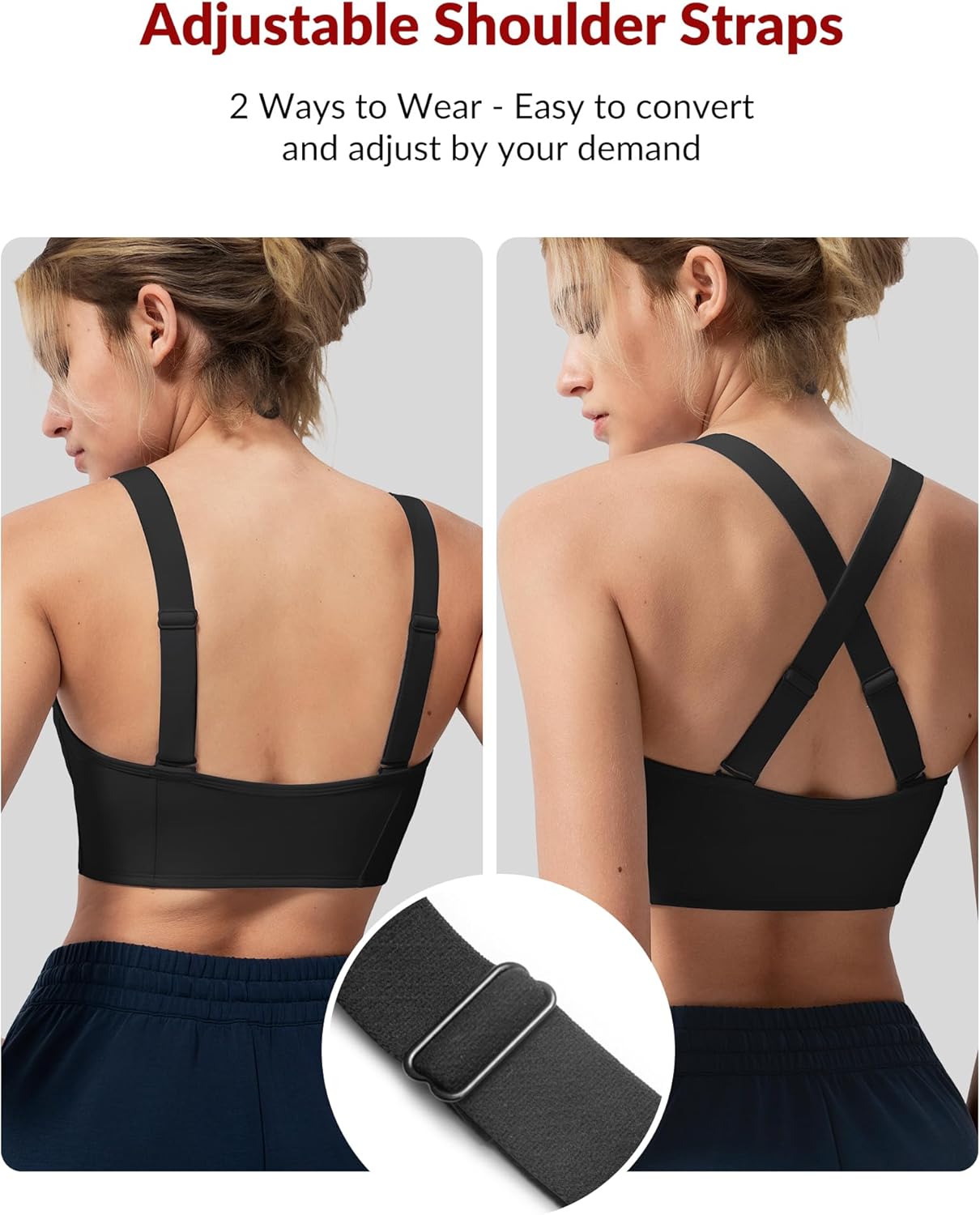 Yvette Adjustable Front Closure Sports Bras for Women High Support Impact No Bounce Sports Bra Running for Big Breasts - Image 4