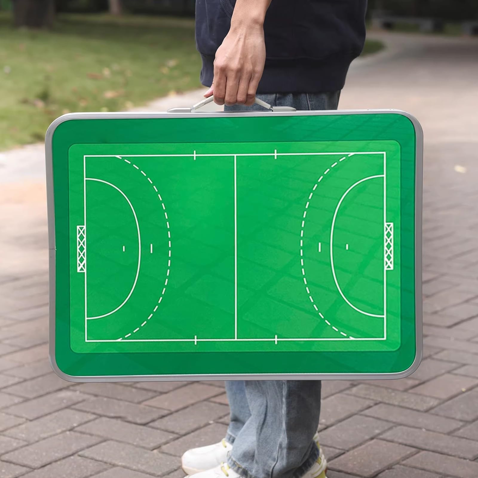 Magnetische Handball Trainer, Handball Taktiktafel Taktikmappe mit Tragetasche und Markern, Faltbar, Höhenverstellbar, für den Unterricht