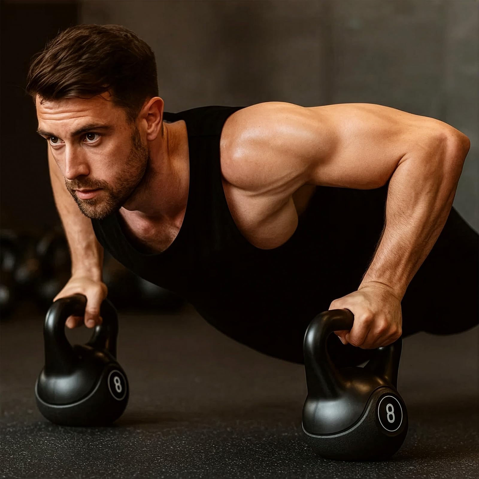 20 kg Kettlebell-Set 4-teilig – Kettlebell Gewicht für Heim-Fitnessstudio, 2/4/6/8 kg Heavy Duty Hantelset mit HDPE-Ummantelung für Krafttraining, Muskelaufbau und Ganzkörperübungen