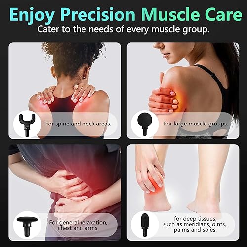 Miniatura 7 de Mini pistola de masaje, masajeador muscular de percusión de tejidos profundos para aliviar el dolor de espalda, masajeador portátil de viaje de mano