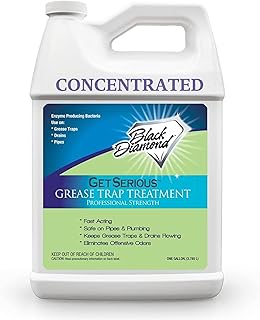 Black Diamond Stoneworks GET SERIOUS Grease Trap Treatment. Commercial Enzyme Drain Opener, Odor Control, Enzyme for Grease Trap Cleaner, and Maintenance. Eliminates Build-Up, Odor, and drain grease.