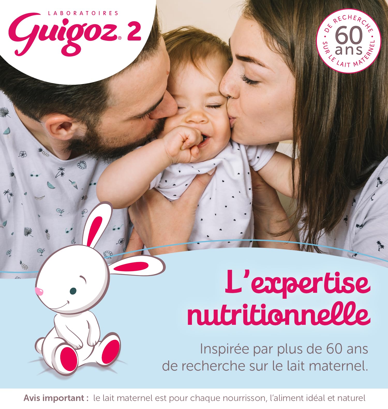 GUIGOZ OPTIPRO 1 Lait bébé en poudre 1er âge - de 0 à 6 mois - Boîte de 830g