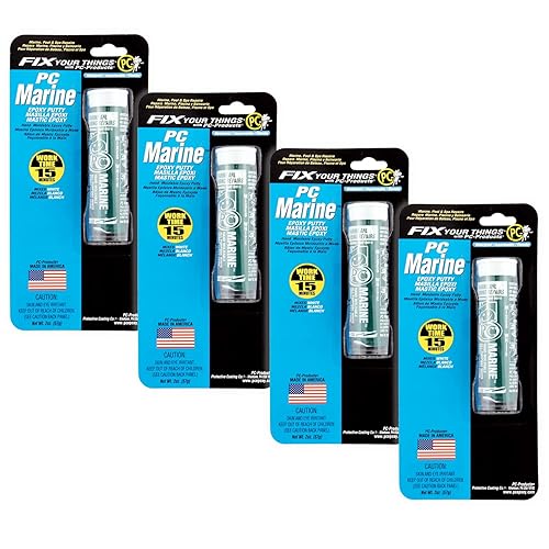 PC Products PC-Marine Masilla epoxi, palo de 2 onzas, paquete de 4, blanco (24560)