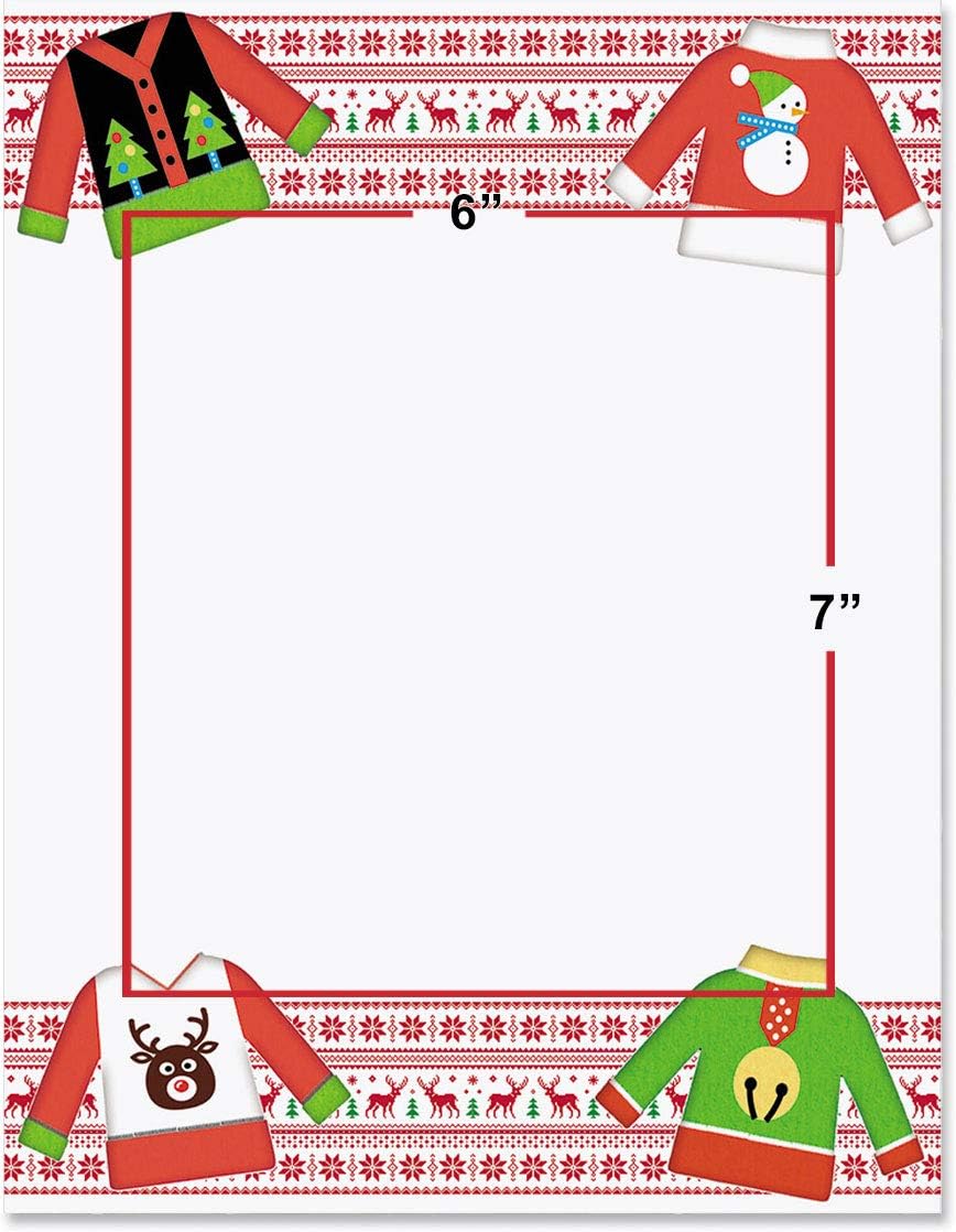 PaperDirect Ugly Sweater Knit Holiday Christmas Winter Theme Stationery, Border Paper, Letterhead 8.5 x 11, 100 sheets, Elegant Premium Writing Paper, Decorative Printer Paper