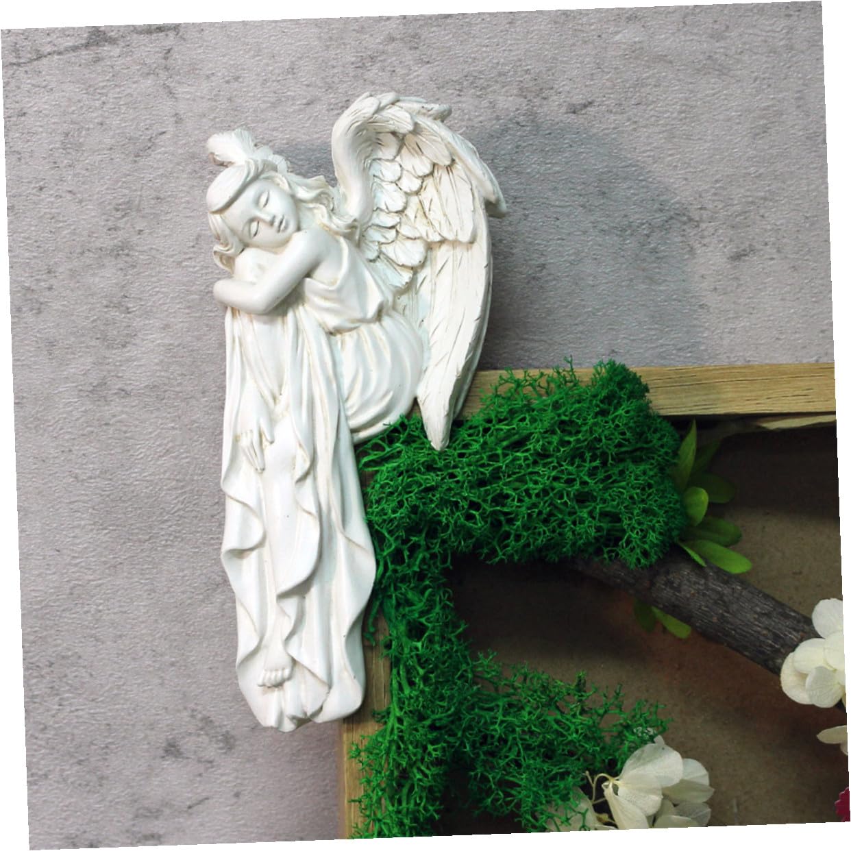 Artibetter Ornamenti Angeli da Porta in Resina Bianca 2 Pezzi