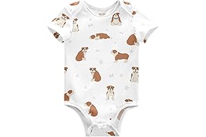 vvfelixl Bodysuits Black Pug Doggies White Short Sleeve for Baby Girls
