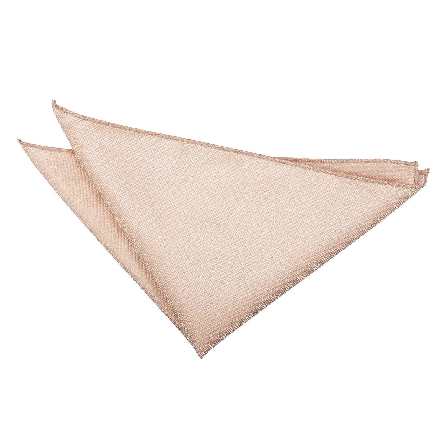 DQT Mens Solid Check Pocket Square - Wedding, Business & Formal Suit Handkerchief - Champagne