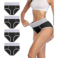 wirarpa Mutande Donna Culotte Vita Alta in Cotone Pacco da 4 Nero Taglia XXXXL