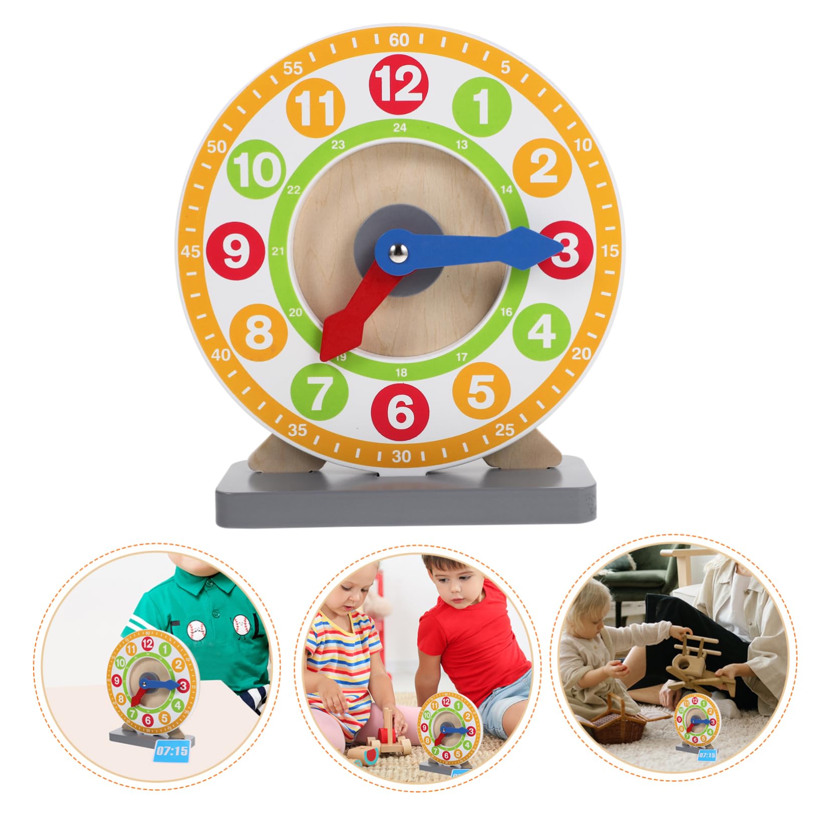 Orologio Didattico Versione Numerata in Legno per Ragazzo Ragazza | Apprendimento e Insegnamento, per Attività Educative, Sviluppo Coordinazione Occhio-mano