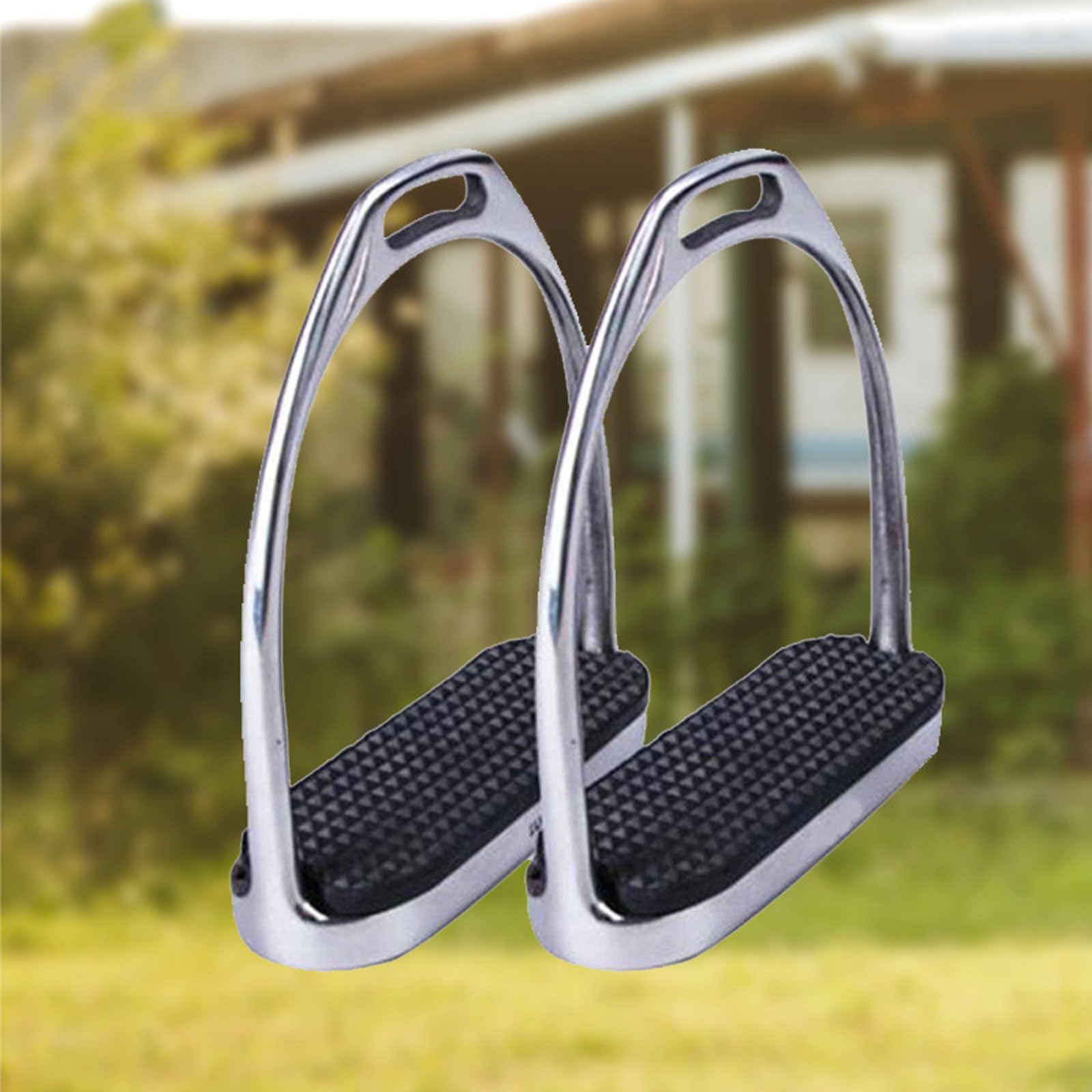 2 Piezas Estribo de Caballo,Estribos ecuestres de Acero Inoxidable,Accesorios de Seguridad para Equitación,Estribos ecuestres Ligeros Fuerte Capacidad de Carga,para Entusiastas Ecuestres