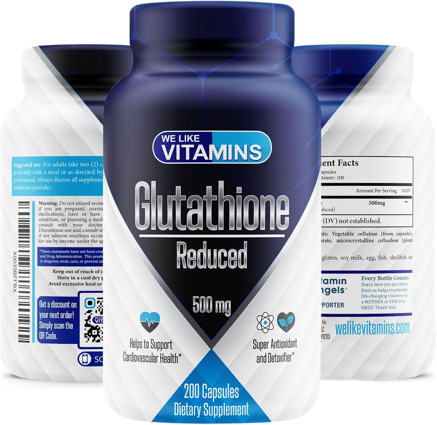 穀胱甘肽 最大強度 98 純穀胱甘肽補充劑 每份 500 毫克 超級抗氧化 L穀胱甘肽 支持心臟健康 免疫防護