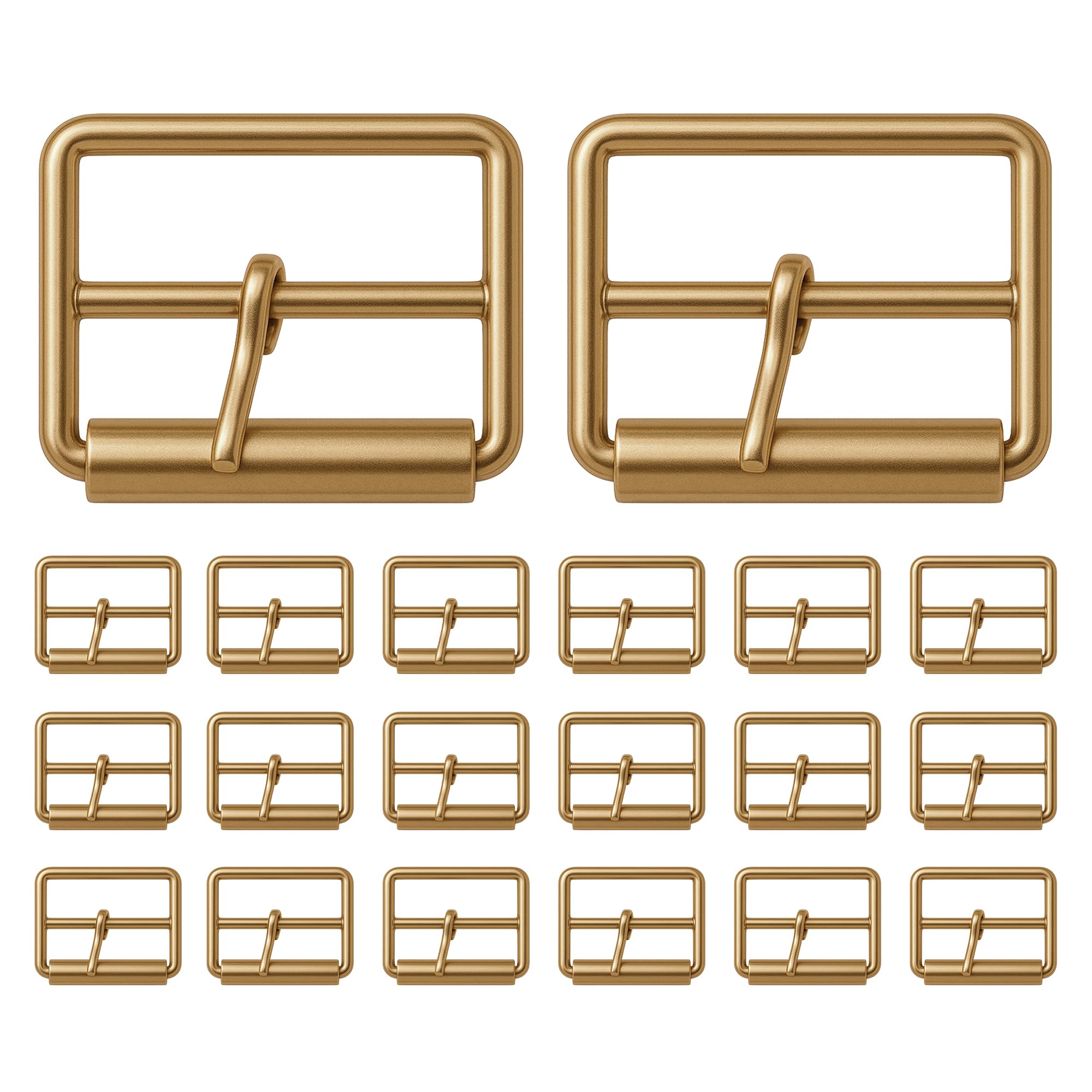 WedDecor Single Prong Metal Roller Buckle Multi-Purpose for Shoes, Belts, Handbags, Luggage Bags, Clothing, Hand DIY Accessories, Webbing, Footwear, and Leather Crafts, Gold, 30mm, 20pcs