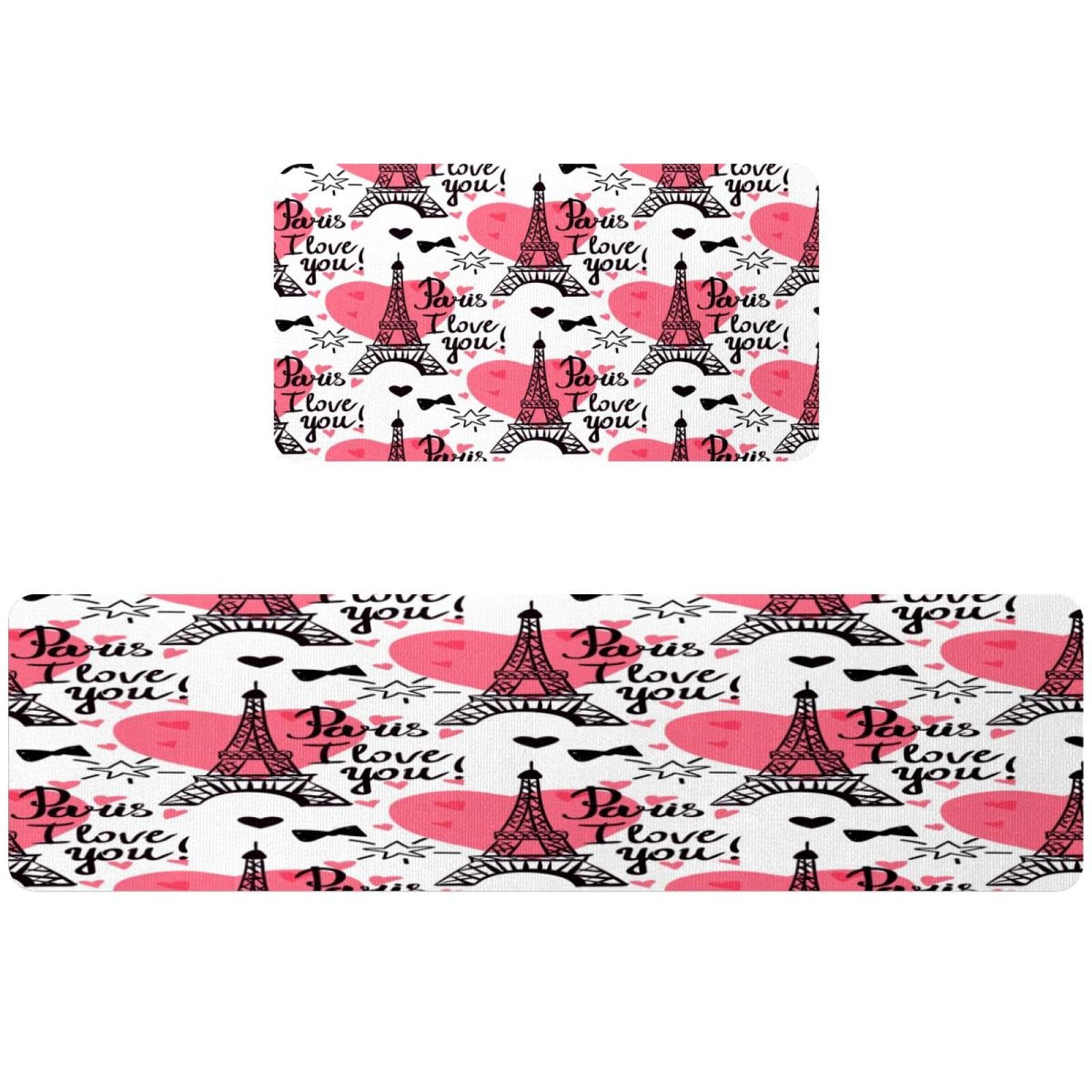 Alfombrillas de cocina para suelos resbaladizos diseño Torre Eiffel 2 uds
