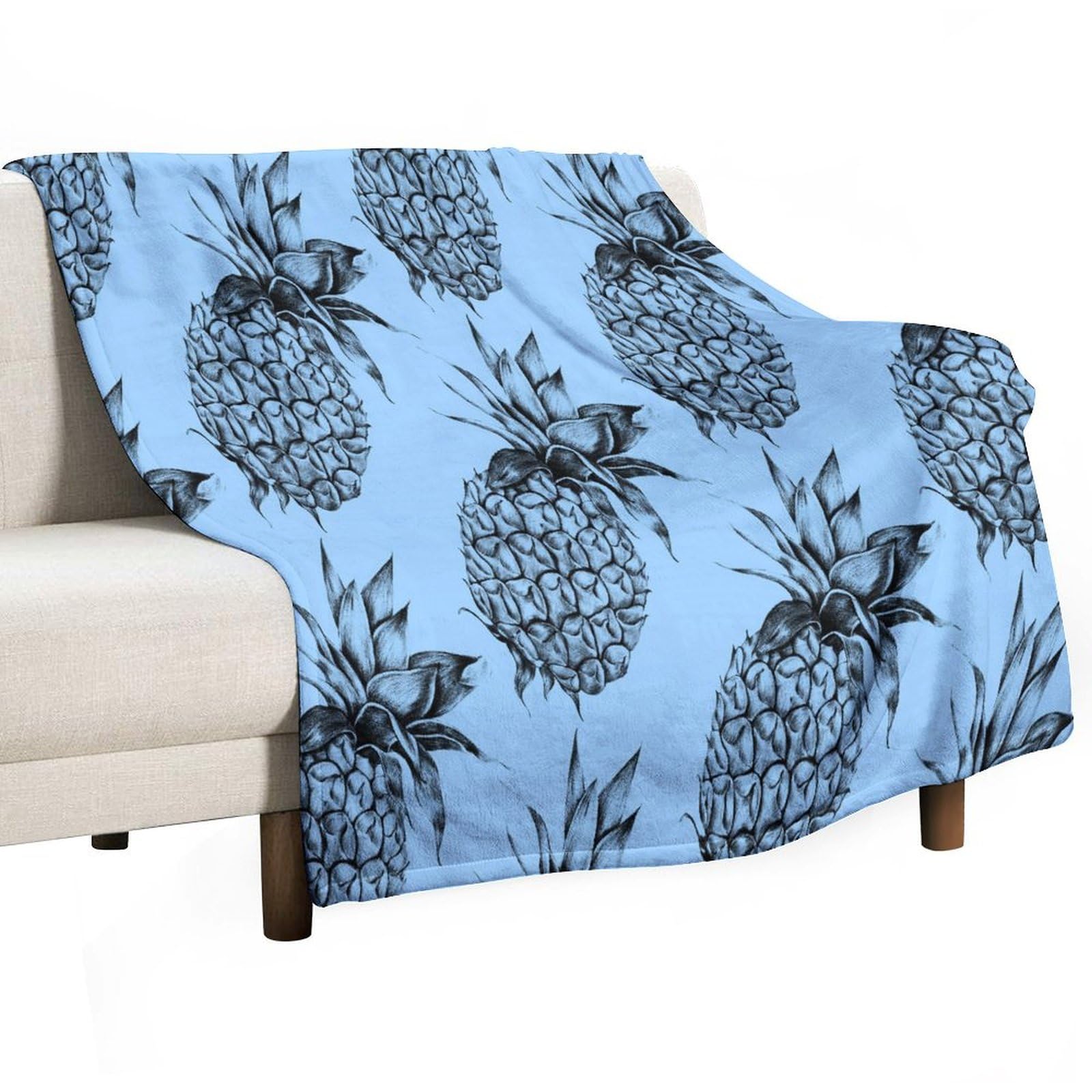 Couverture en flanelle motif fruits exotiques, le cadeau idéal pour le voyage