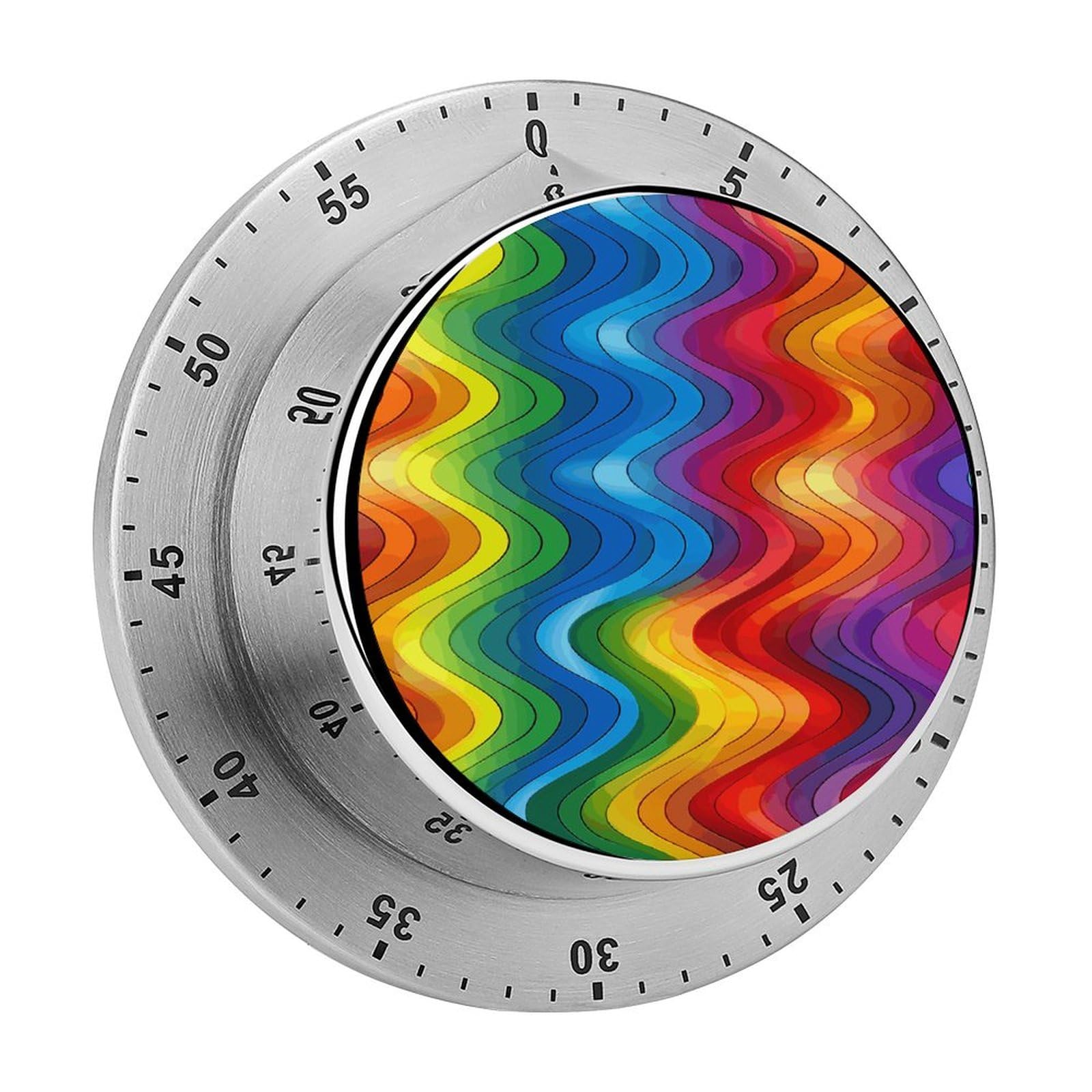 Rainbow Manual Countdown Timer with Magnetic Base Visual Mechanical Timer for Classroom Home Study and Cooking