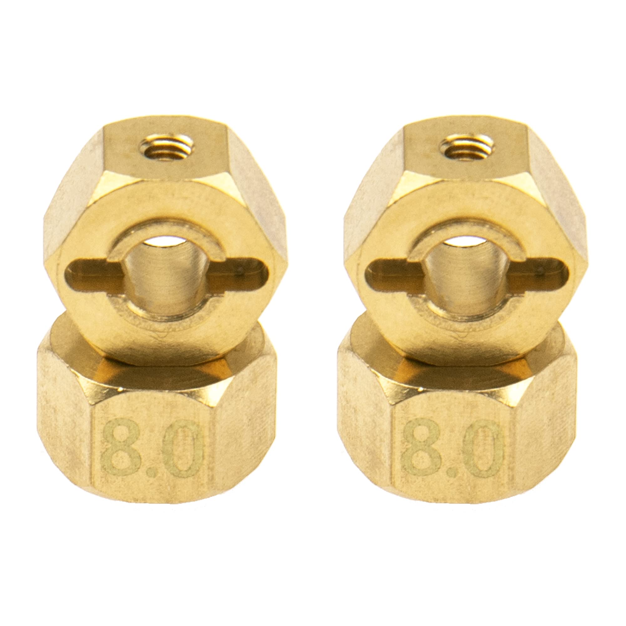 Messing 12 mm Radantrieb Sechskant Nabenadapter mit Pins Gegengewicht für Axial SCX10 90046 Tamiya CC01 D90 Redcat Gen7 1/10 RC Crawler Car (Dicke:8mm)