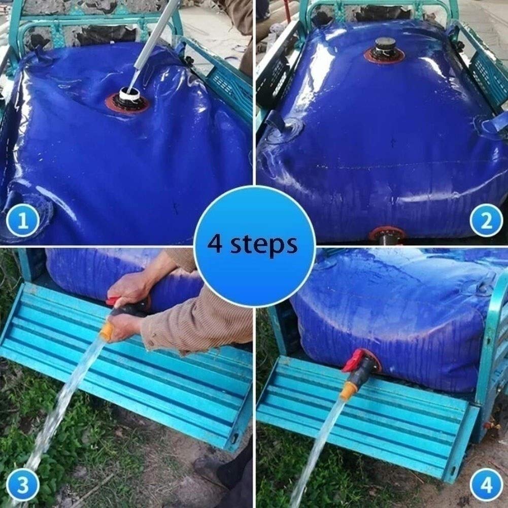 Depósito de agua flexible con grifo, contenedor plegable que ahorra espacio para acampar al aire libre, pesca, jardinería, lavado de coches