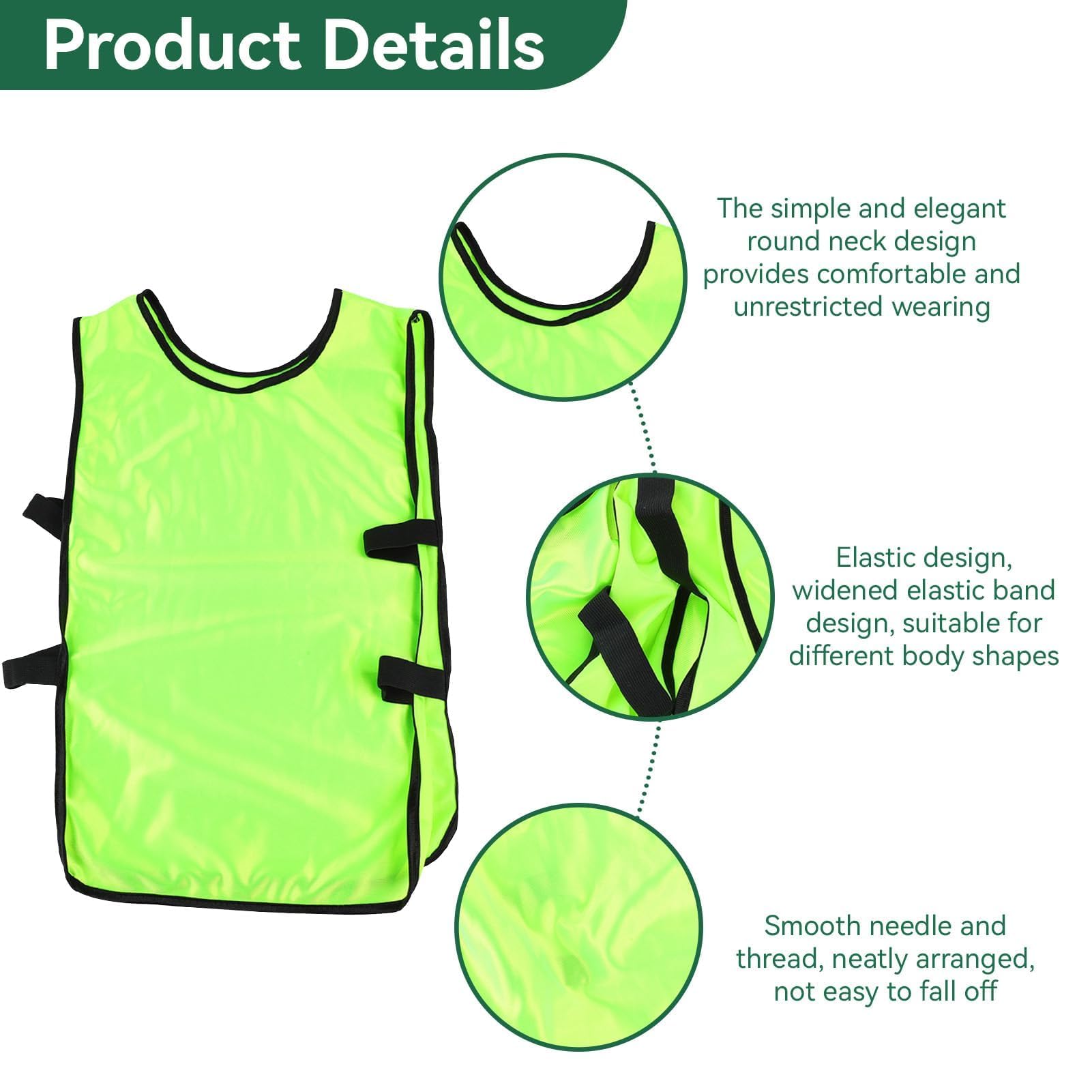Agatige 5Pcs Débardeur D'entraînement pour Enfants, Gilets D'entraînement Ballon Dossards D'entraînement Débardeur D'entraînement sans Manches à Col Rond Couleurs Vives pour Football Rugby (Vert)