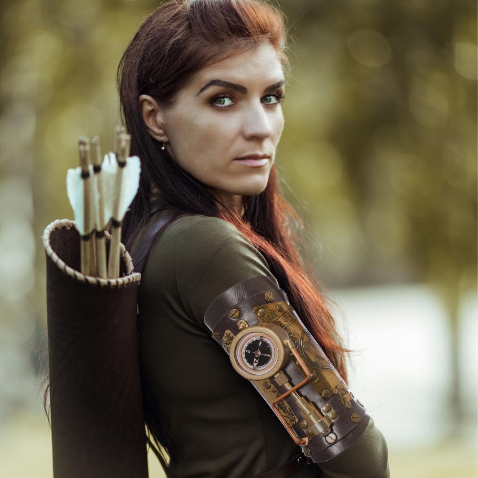 Bracciali In Pelle Bracciale steampunk originale con | Parabraccio In Pelle Per Cosplay, Costume, , Adulti, Feste, Spettacoli E Eventi Festivi, Per Donne