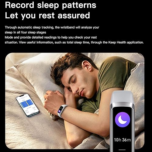 Miniatura 5 de Keep Health Fitness Trackers para mujeres y hombres Amoled Step Counter Slim Thin 25 modos deportivos con monitor de presión arterial de frecuencia