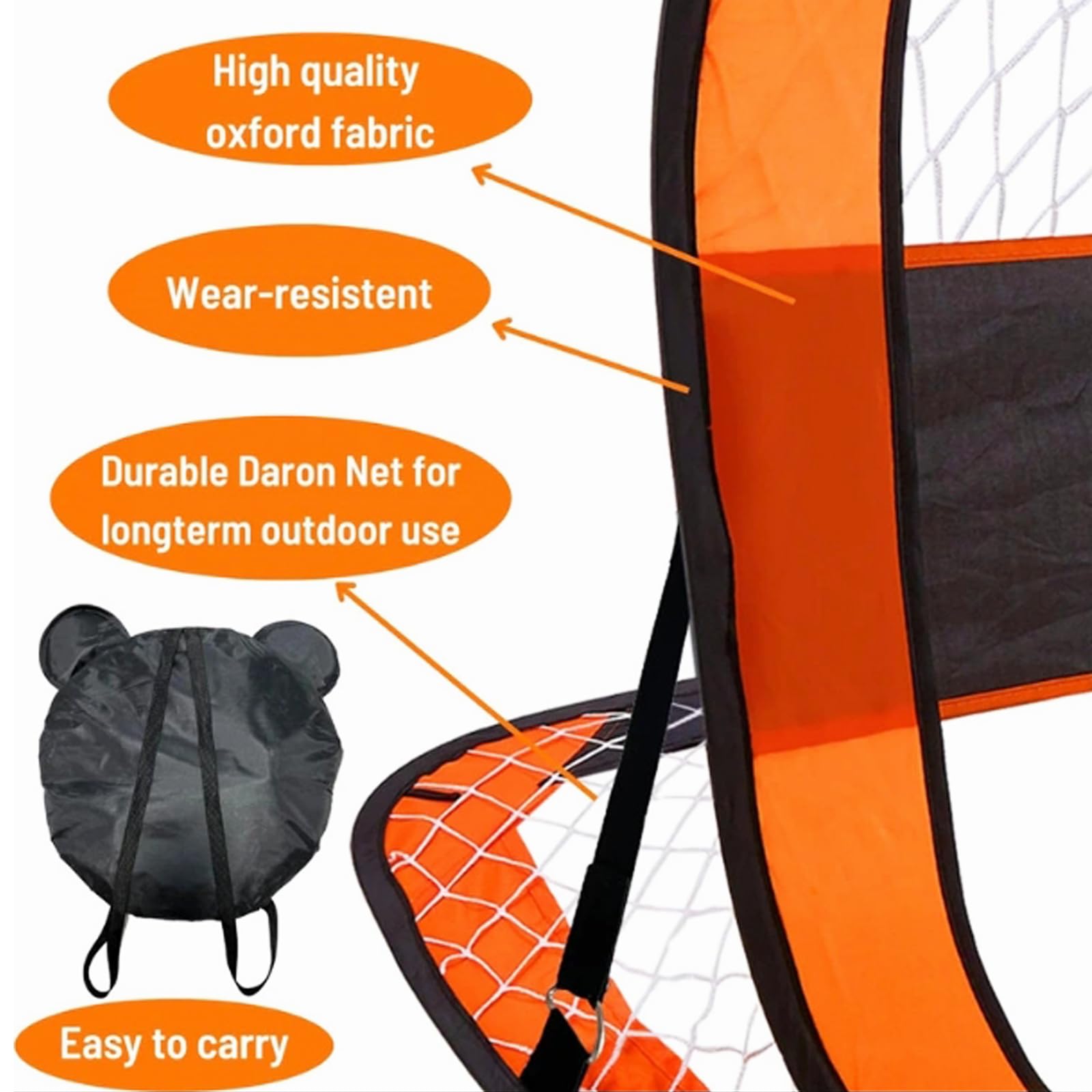OIZENT Football Goal,Kids Football Goal Target Football Net Pop Up 2 In 1 Football Training Equipment,Portable and Foldable Goal Posts for Garden,Park,Beach,Outdoor,Indoor Kicking Fun - Image 4
