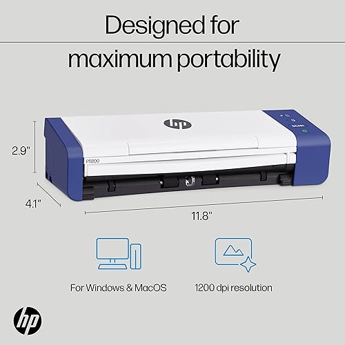 Miniatura 3 de HP Compact Desktop Duplex USB Mobile Document & Photo Scanner with Auto-Feed Tray for Portable 2-Sided Digital Scanning, Model HPPS200, for Home &