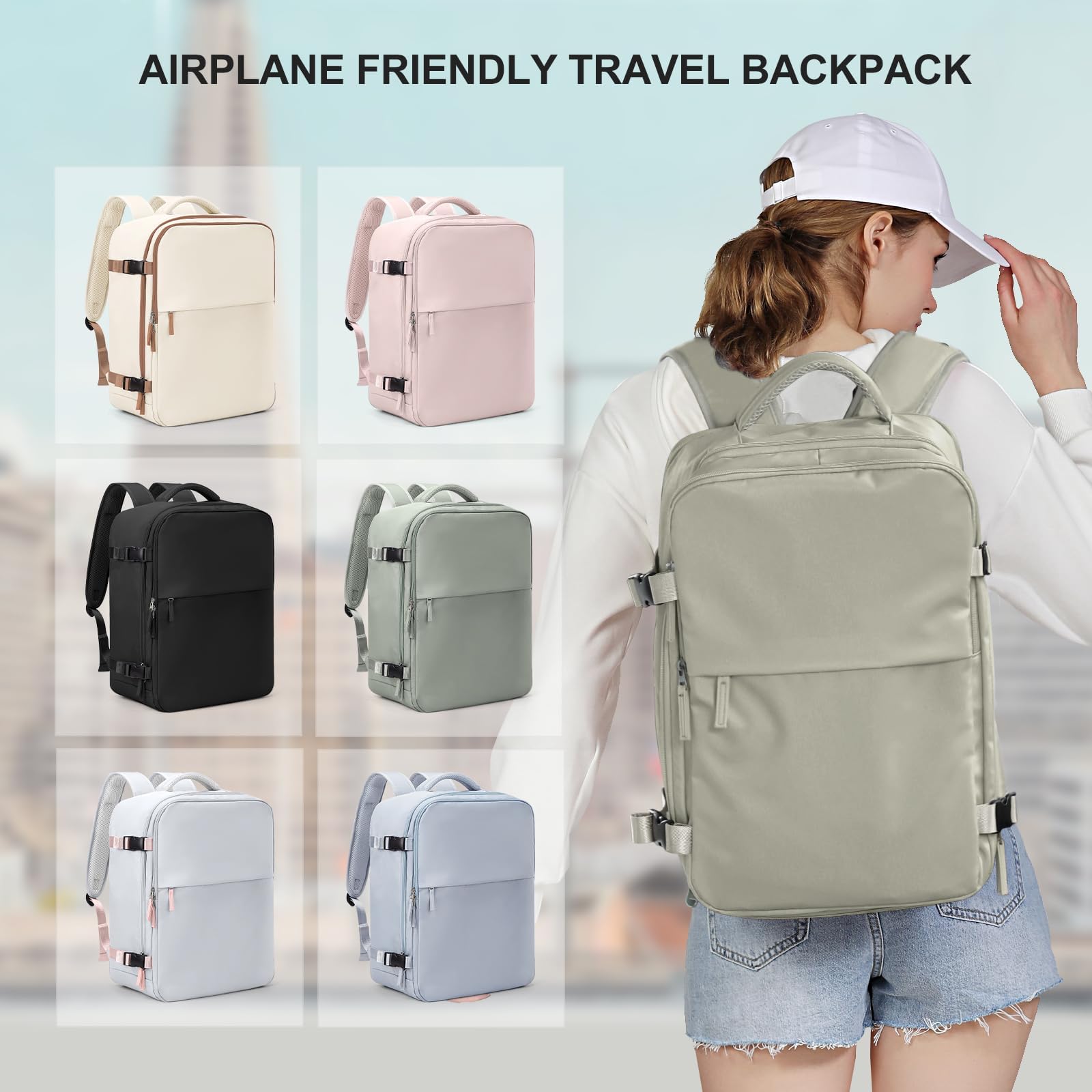 SZLX Zaino Ryanair 40x30x20 Sottovuoto con Pompa Zaino da Viaggio 40x30x20 Wizzair Bagaglio a Mano 40x20x25 Ryanair Donna Borse da Cabina per Easyjet 45x36x20 Uomo Zaino Laptop 14 Pollici Valigia