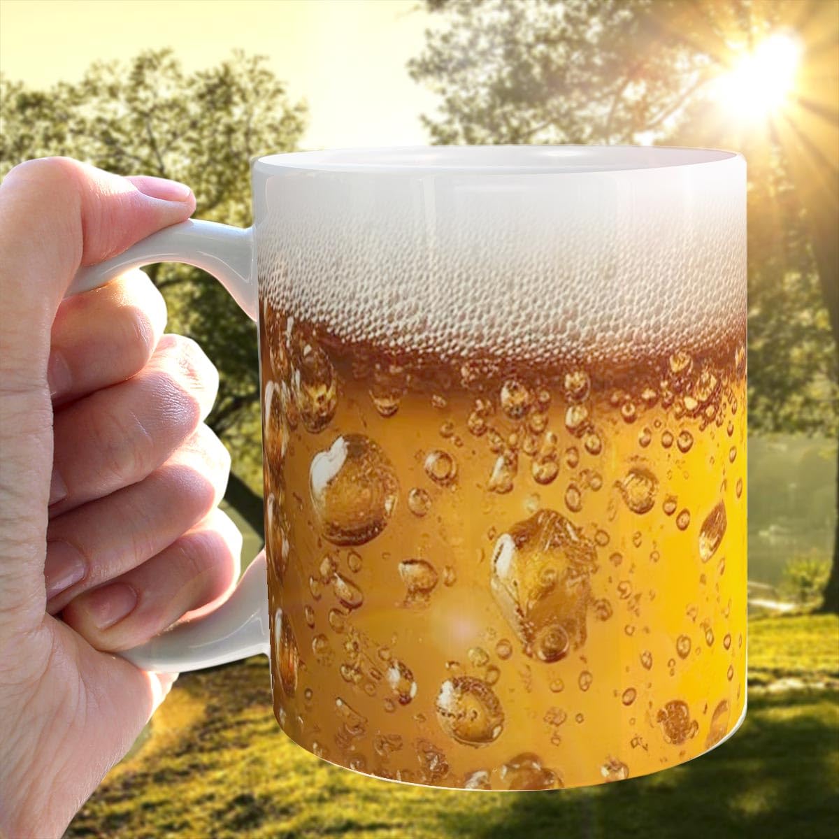 TRIOSK Tasse Bière En Céramique 300ml - Cadeau Humour Pour Amateurs De Bière