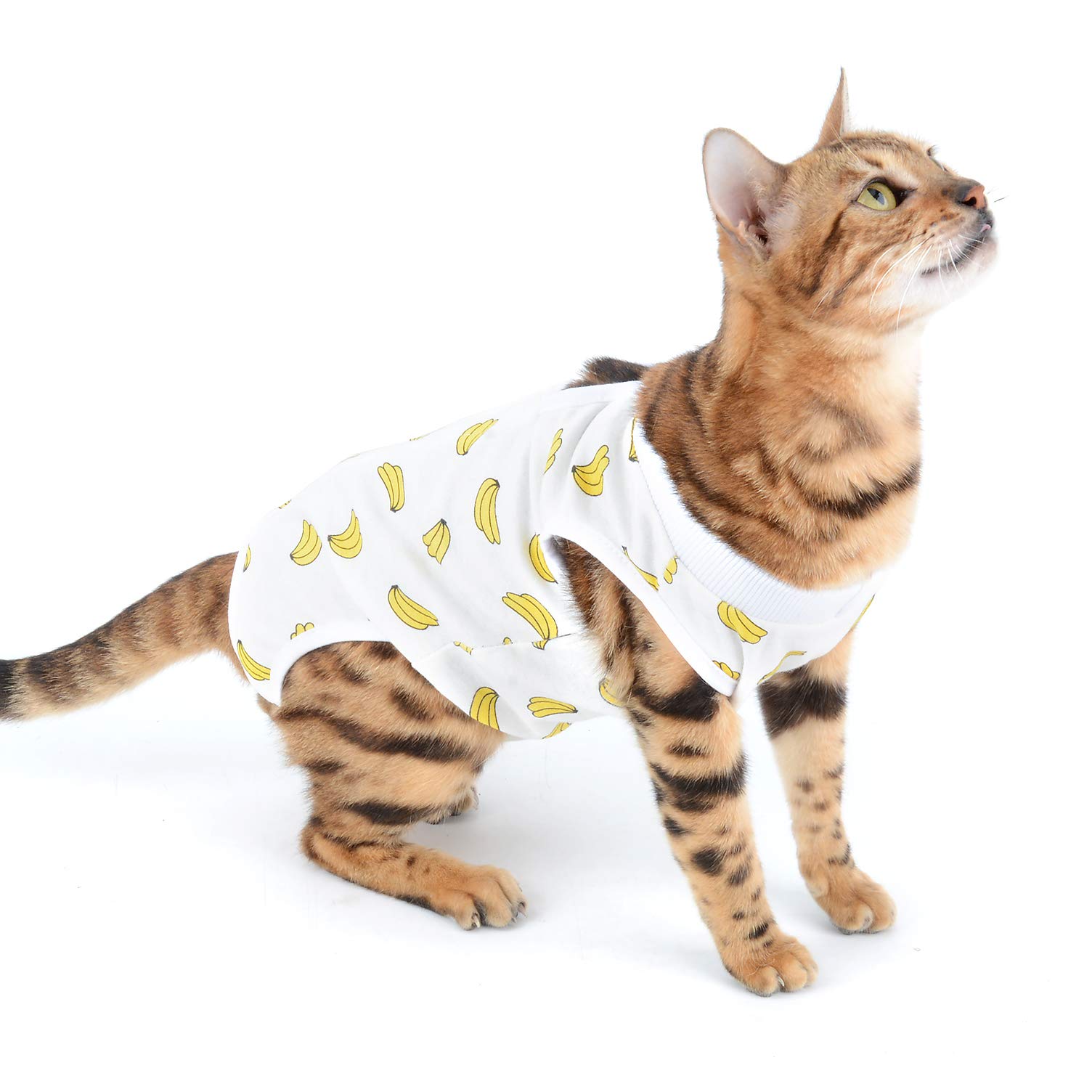 SELMAI Surgical Recovery Suit for Dogs Cats Female Surgical Pajamas for Dogs Post Surgery romper Operative Shirt after Surgery Abdominal Wound Protector Pet Wear Anti Anxiety Vest Sleeveless Yellow XL