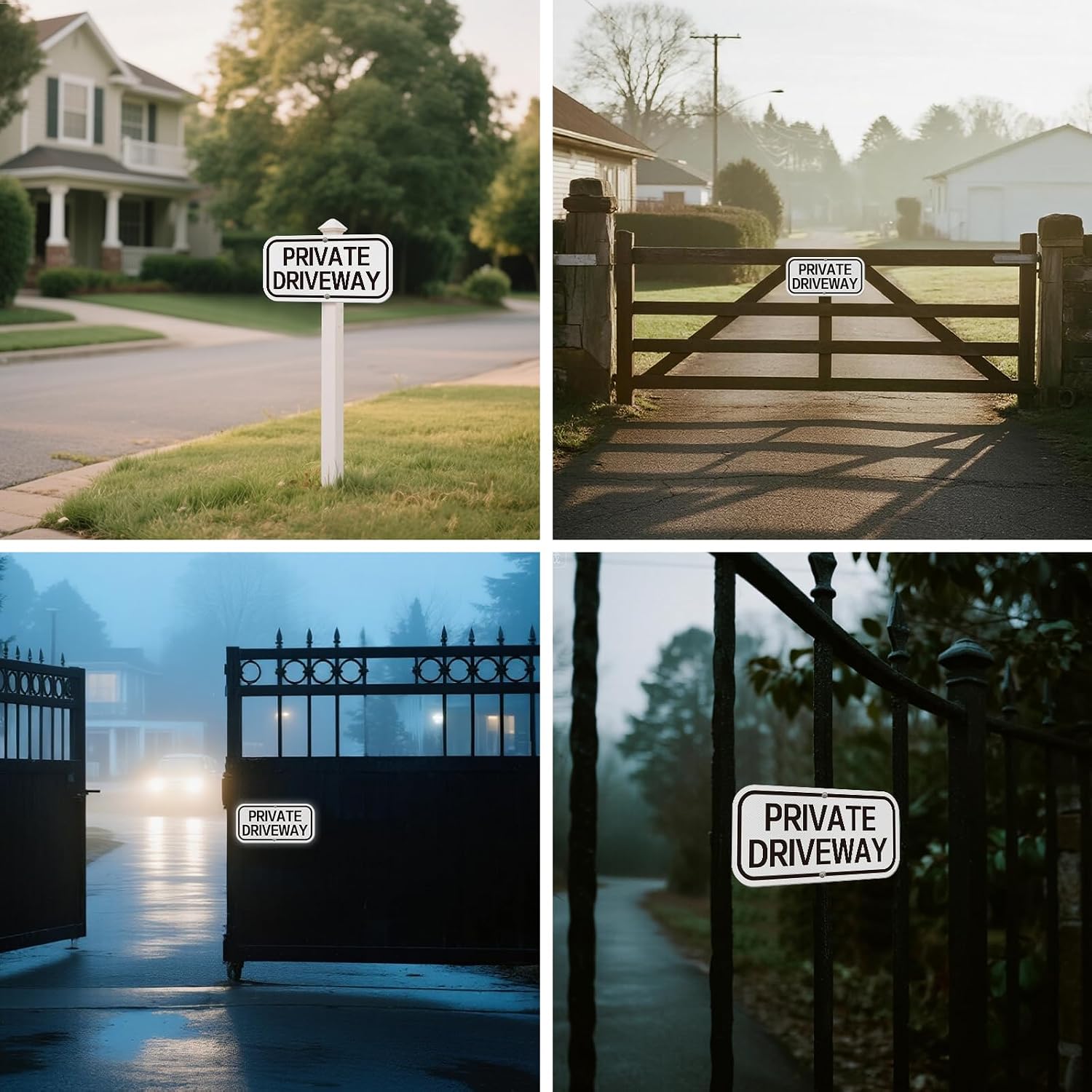 Private Driveway Sign | 6" x 12" Rust Free Aluminum, Weather Resistant, Waterproof, Fade Resistant, 2 Pre-drilled Holes Outdoor & Indoor Use