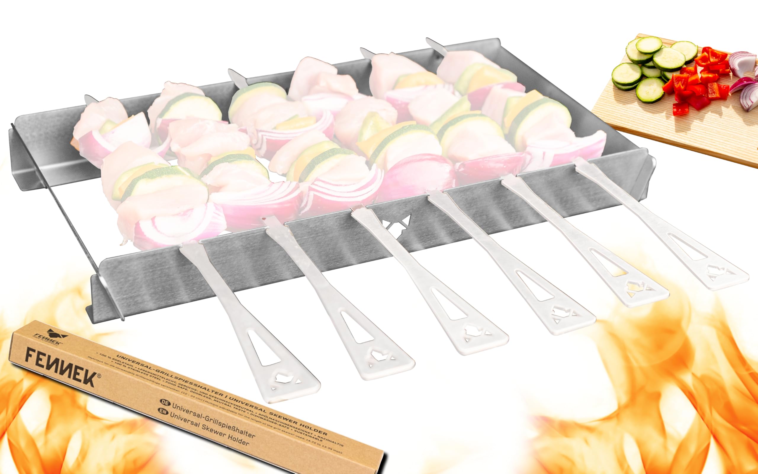 Supporto Per Spiedini A Croce Rinforzato 25x25x17.5 Cm | Per Kebab, Gyros E Griglie Professionali - Foto 11