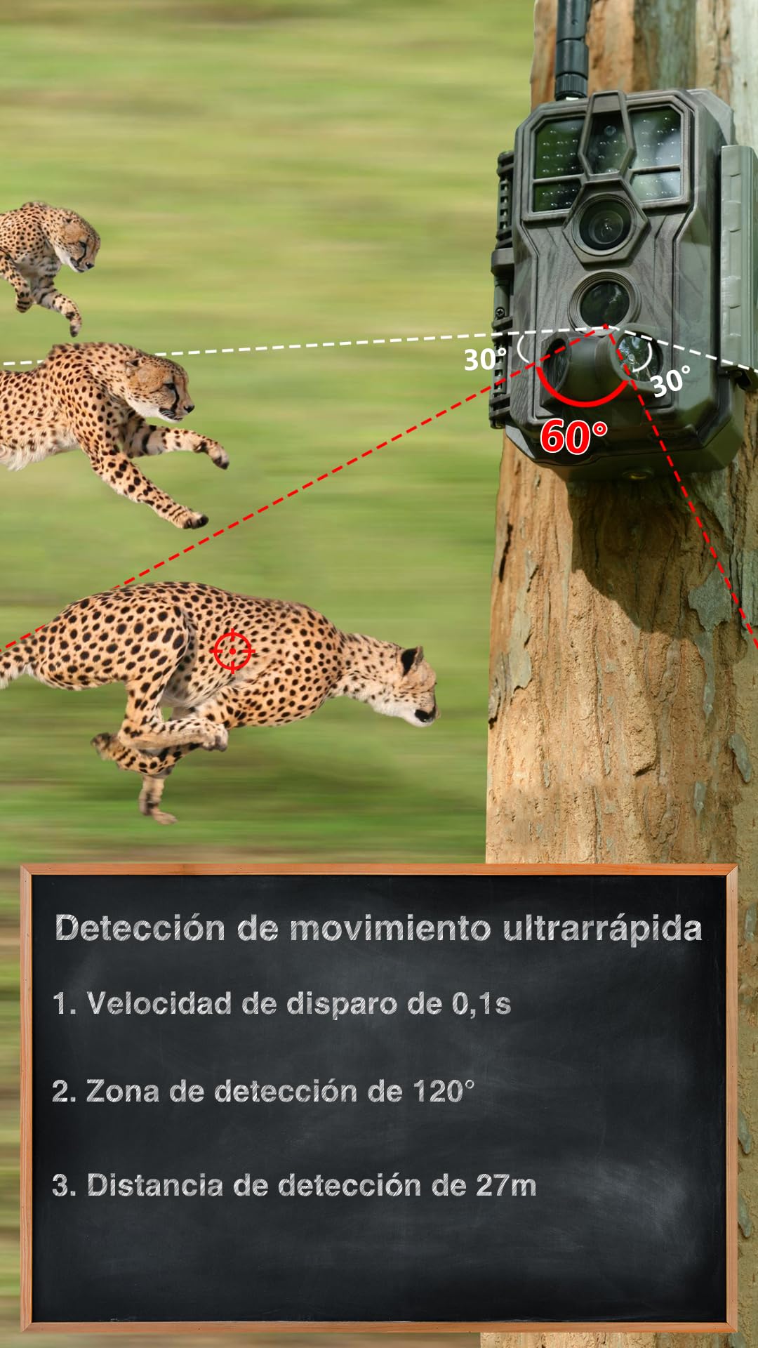 GardePro X50 Pro MAX Câmaras de Caça 4G LTE con Transmisión en Vivo, Recargable 8000mAh, Tarjeta SD Incorporada, 48MP 1296P, Camara Fototrampeo X50PLMB con Alcance de Visión Nocturna