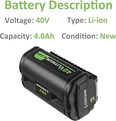 Miniatura 2 de Batería de repuesto de alta capacidad de 4.0Ah para batería Ryobi de 40 V - Vida útil prolongada y rendimiento confiable