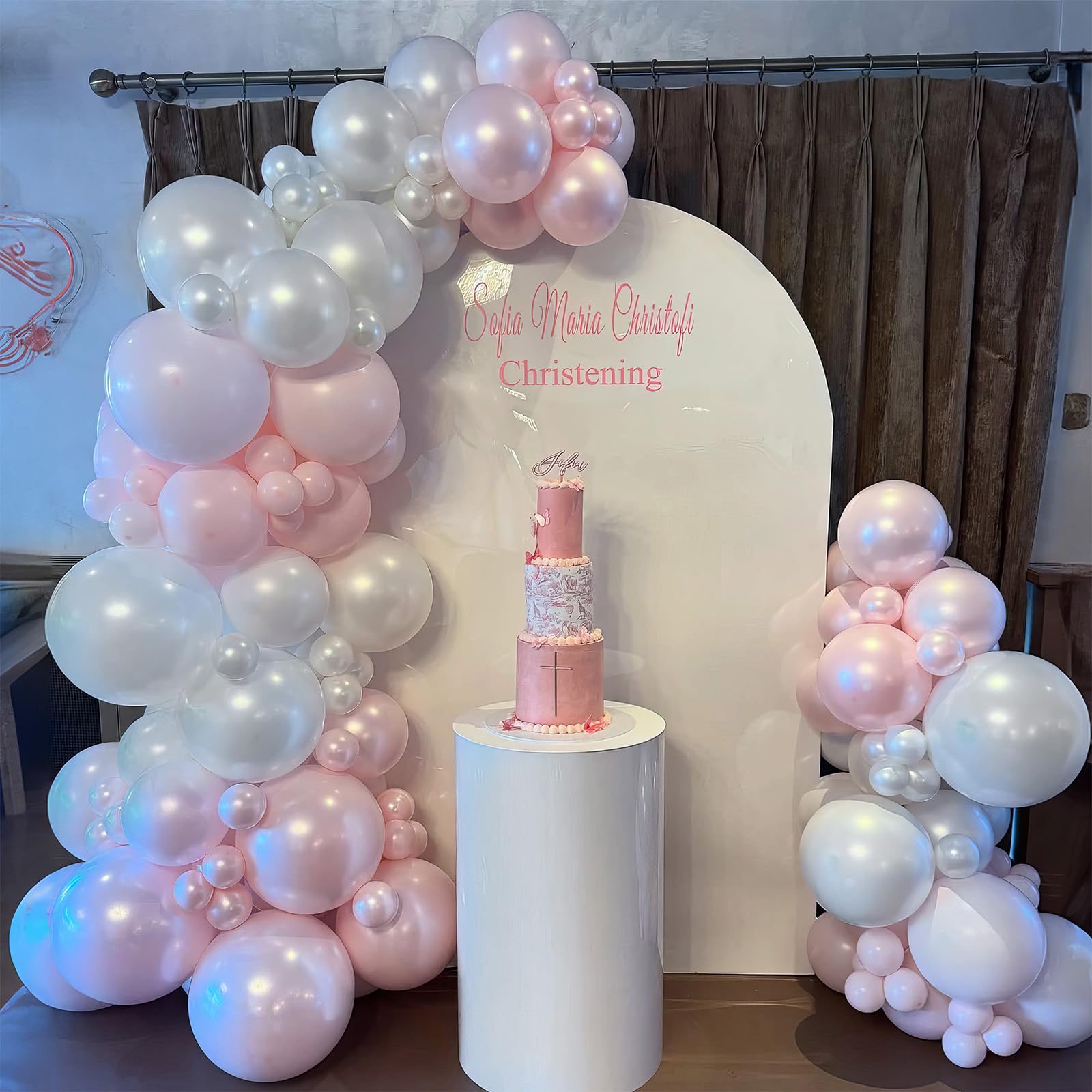 Różowe balony, 60 szt., jasne, perłowe, różowe i białe, lateksowe balony imprezowe, 30 cm, podwójne wypchane balony dla dziewcząt, księżniczki, ślub, urodziny, baby shower, dekoracje imprezowe