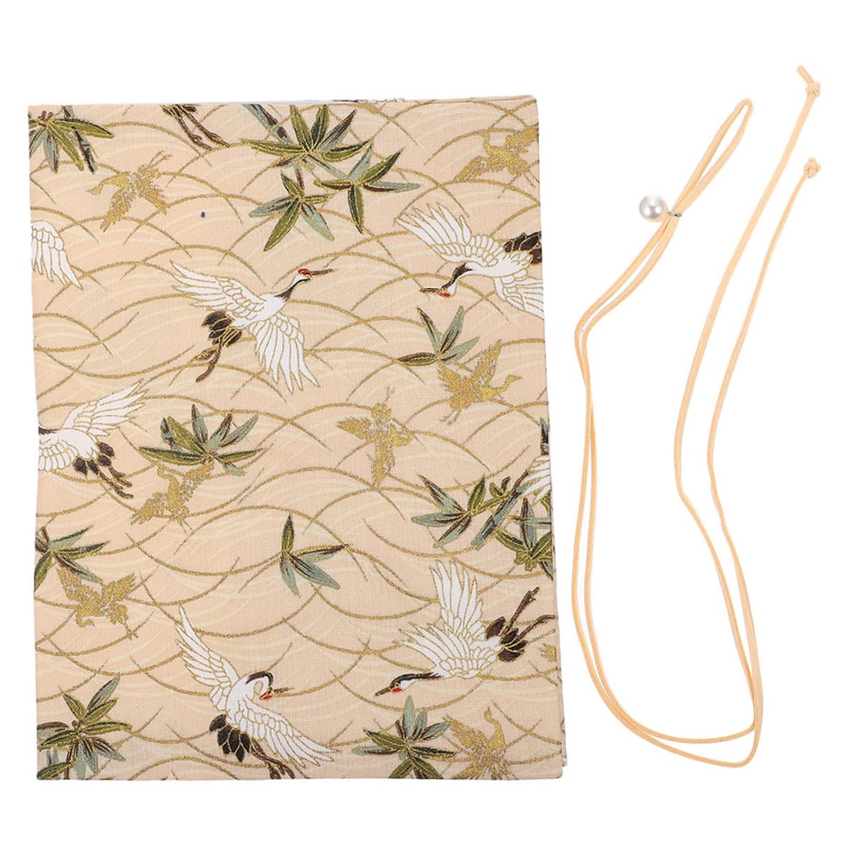Lurrose 4 Pièces Housse En Tissu De Élégant Protège-livre Pochette De Porteur De Livre Décor De Livre Décoratif Décor De Livre Élégant Protège Livre Pour L'école Décorer Chiffon Beige