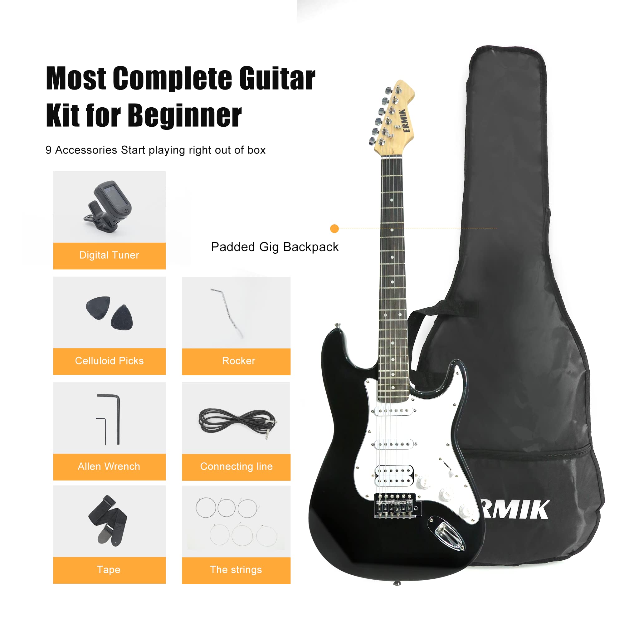 くださいま Ermik Electric Guitar Amp 20W Guitar Amplifier Portable Amp for