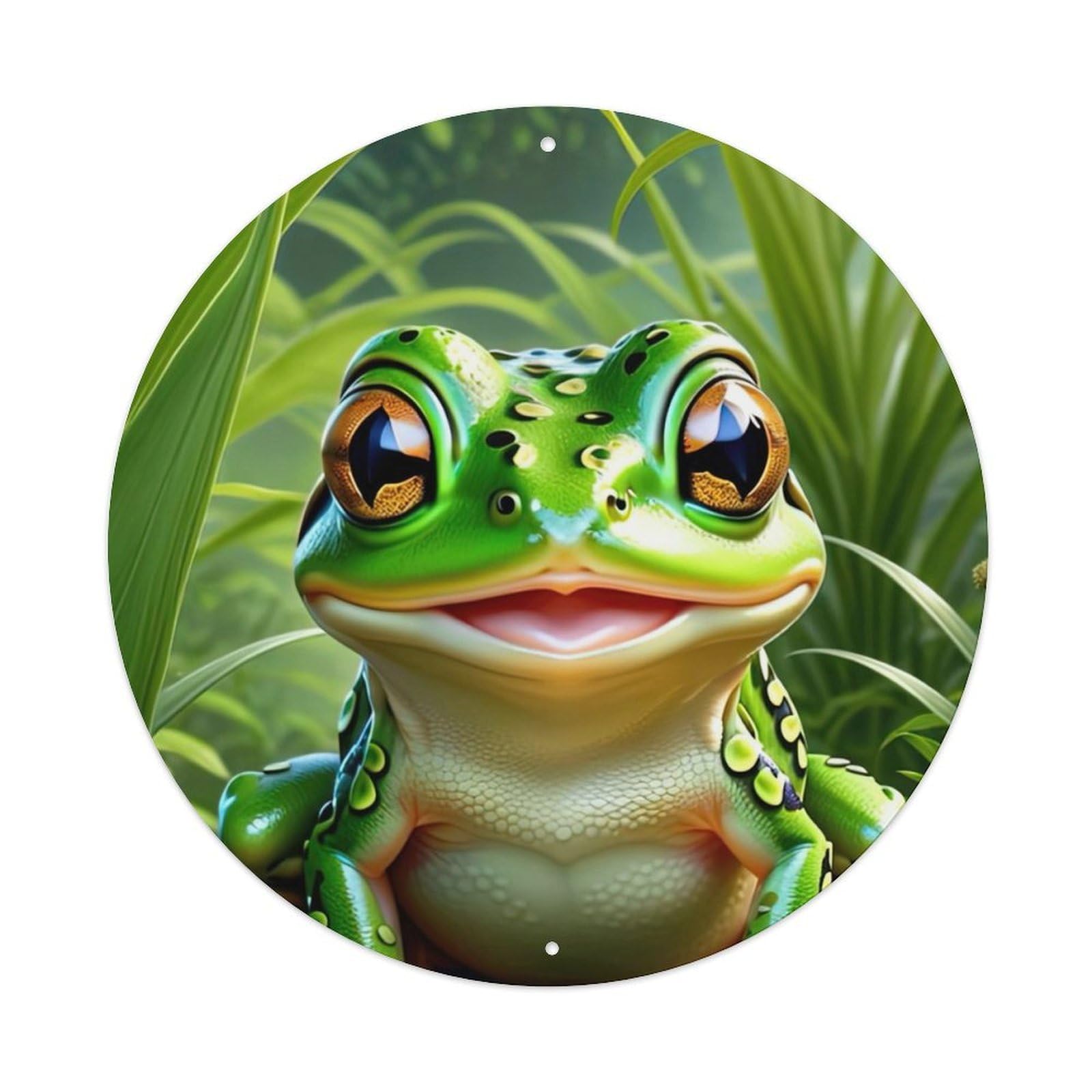 Animal Artwork Cute Little Frog Metal Tin Sign