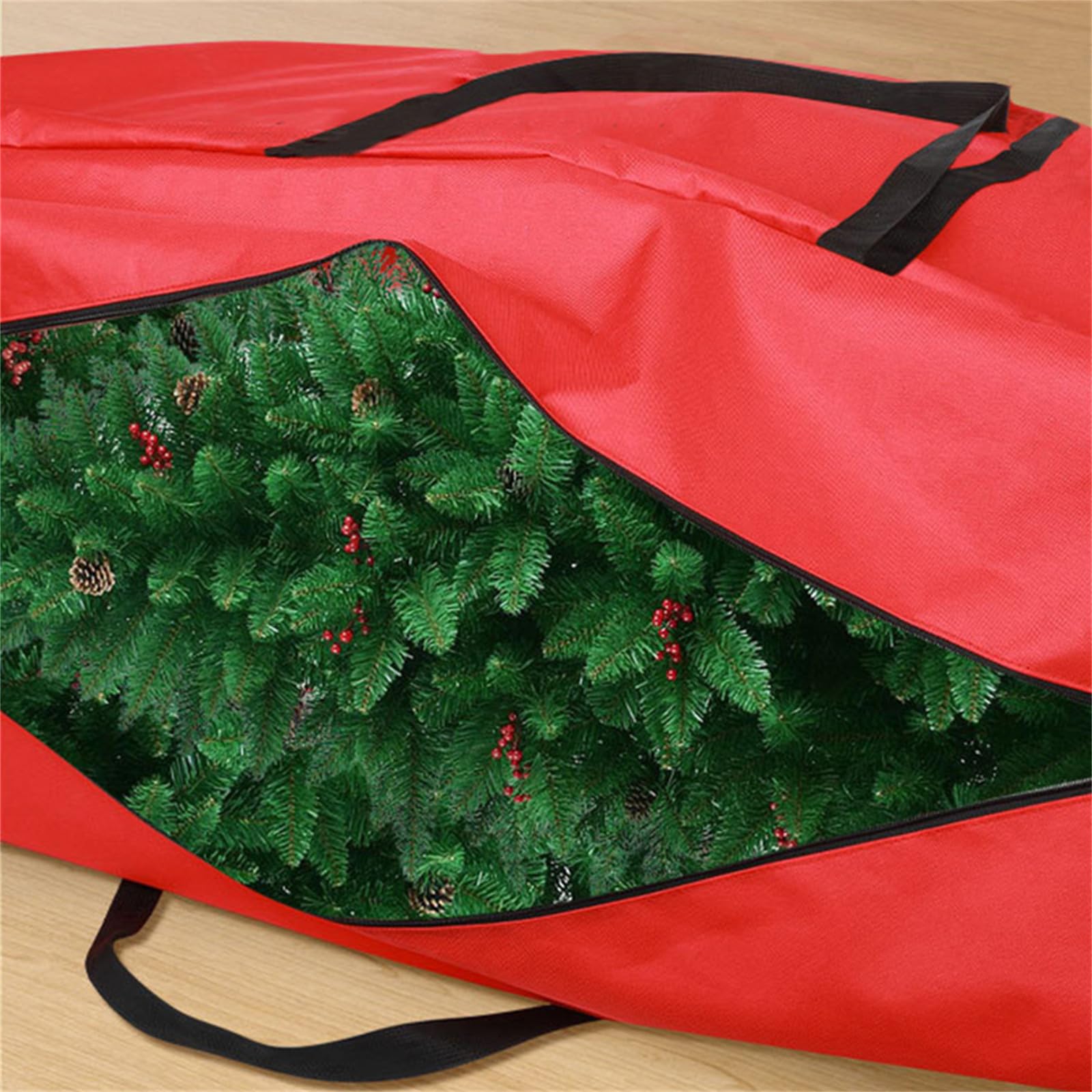 Odot Sac Rangement Sapin de Noel Imperméable, Grand Bande Sac de Rangement de Sapin de Noël Artificiel, pour vêtements, Édredon, Tissu Oxford, avec Poignées (Gris,165x38x76cm)