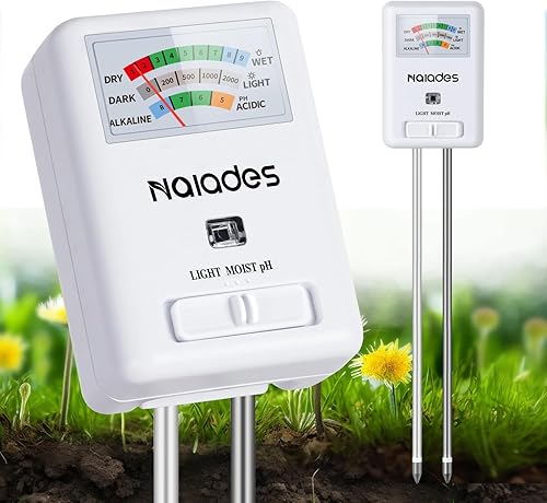 Medidor de humedad de suelo 3 en 1 con luz y probador de pH para plantas de interior y exterior, jardín, césped, granja (no necesita batería)