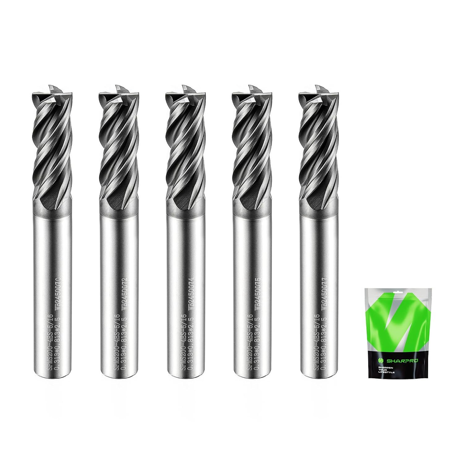 SHAPPRO 1/4" Shank Carbide End Mill, 4 Flute