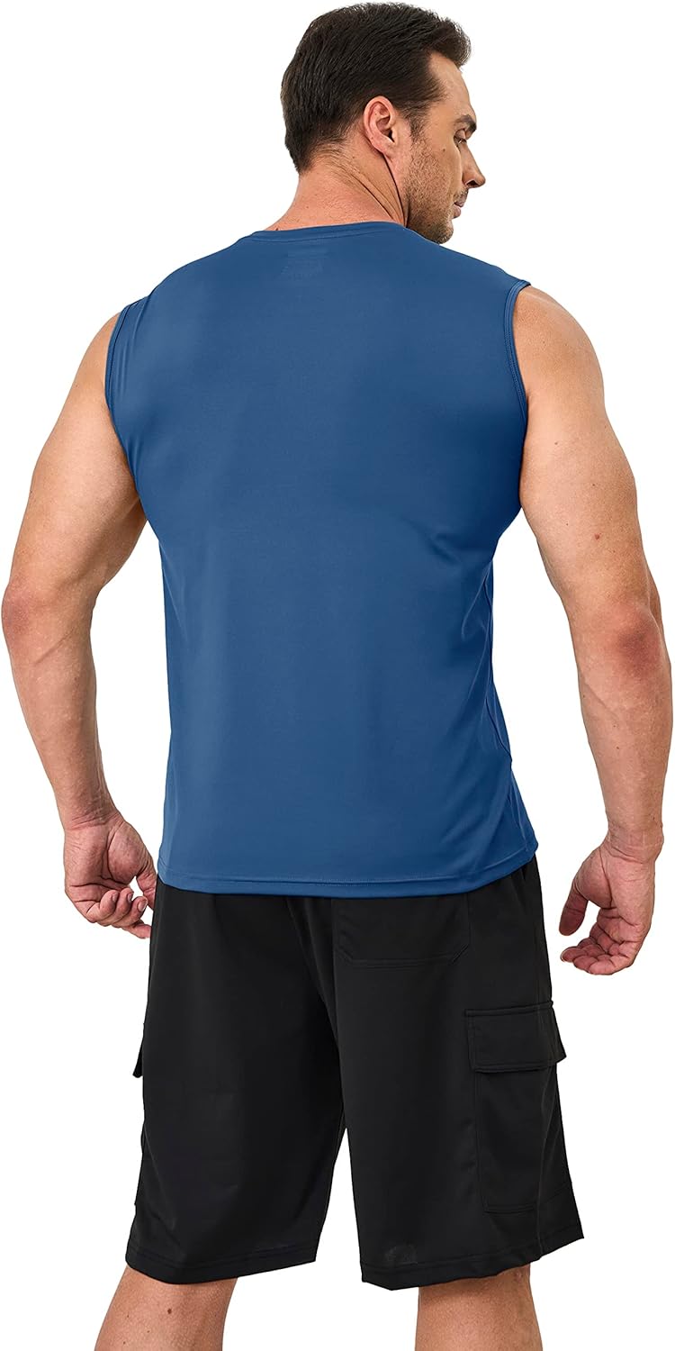 MAGCOMSEN Men's Sleeveless Shirts Quick Dry Tank Tops UPF 50+ Gym Muscle Workout Summer Beach Swim Shirt - Image 7